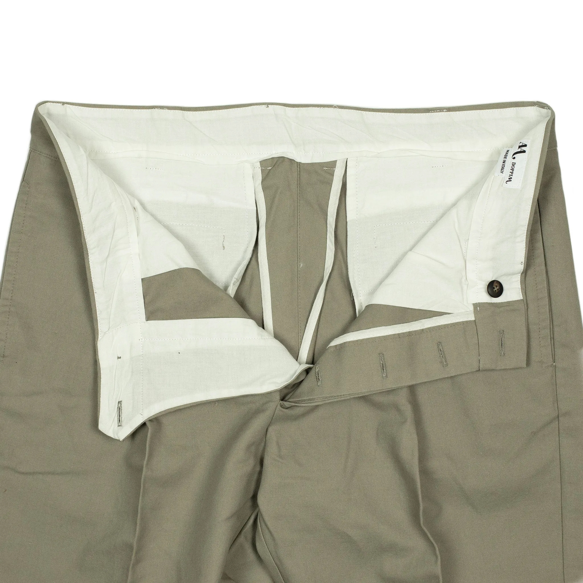 AAntioco pleated trousers in mushroom linen and cotton