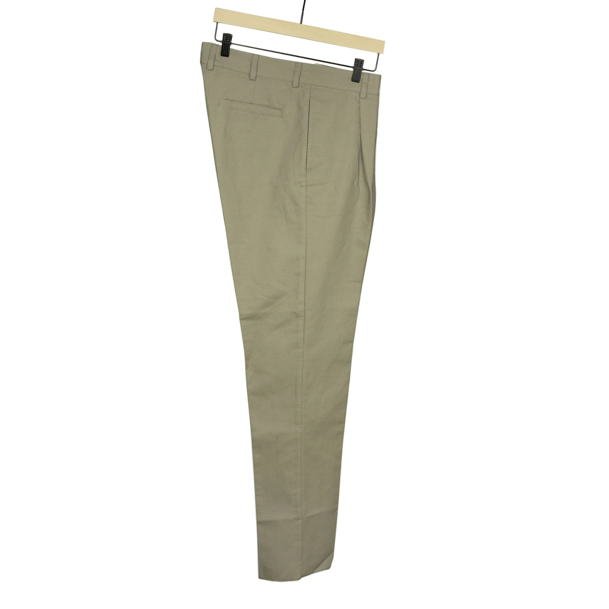 AAntioco pleated trousers in mushroom linen and cotton