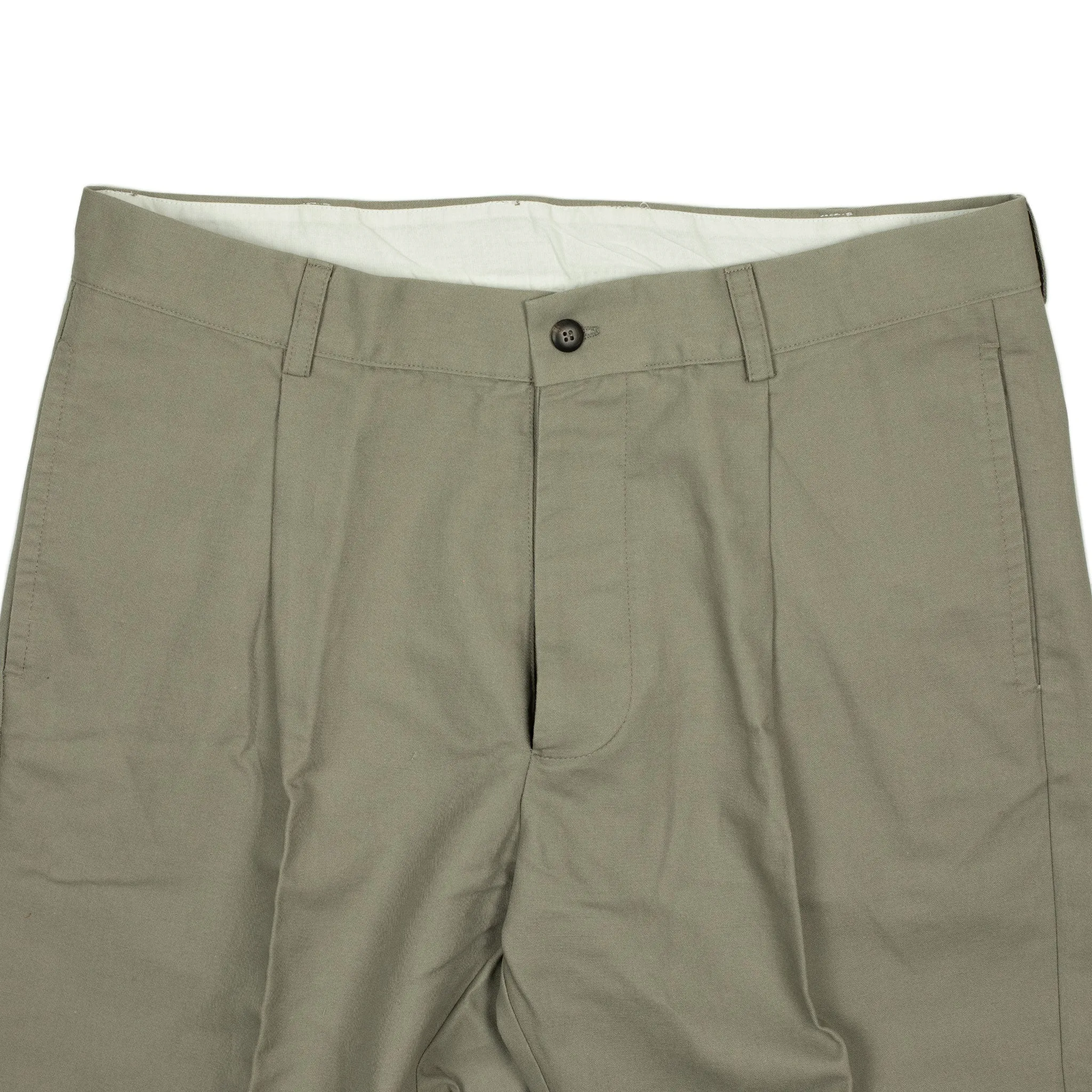 AAntioco pleated trousers in mushroom linen and cotton