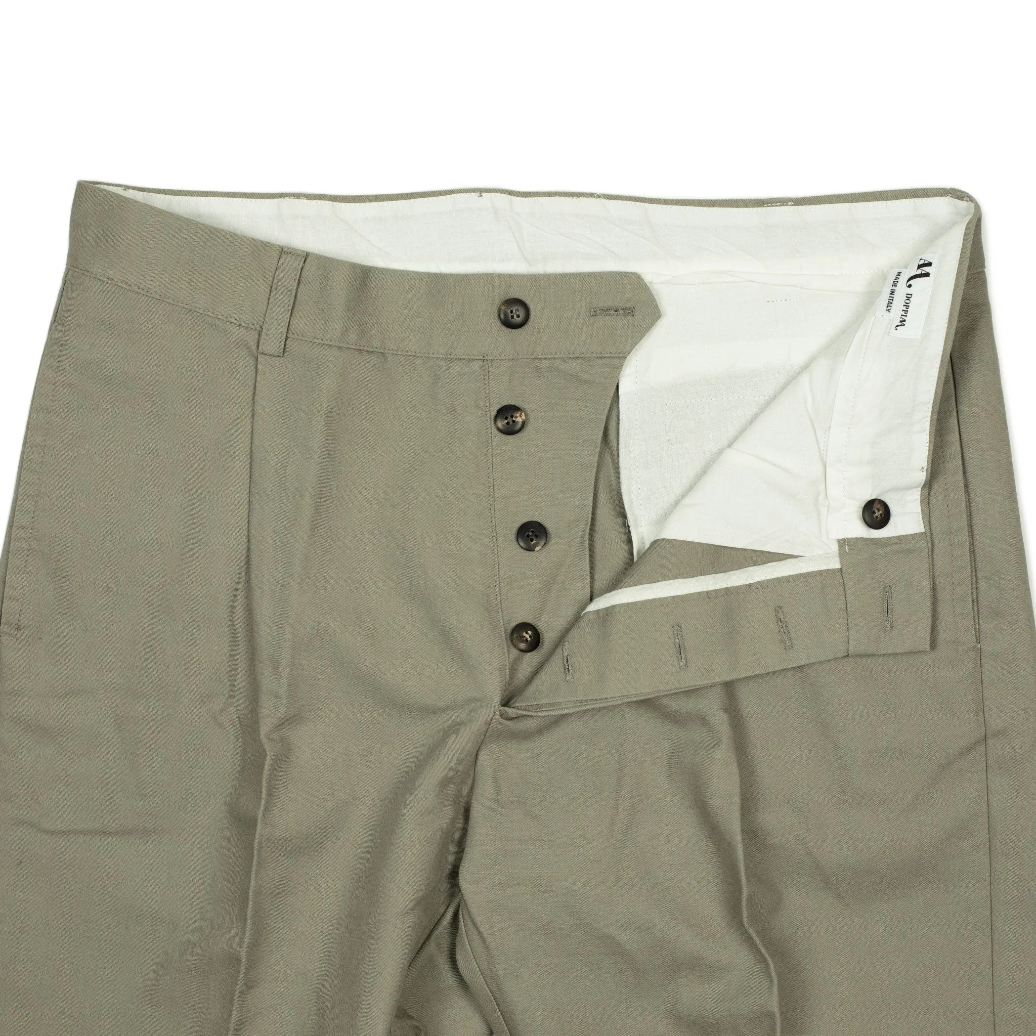 AAntioco pleated trousers in mushroom linen and cotton