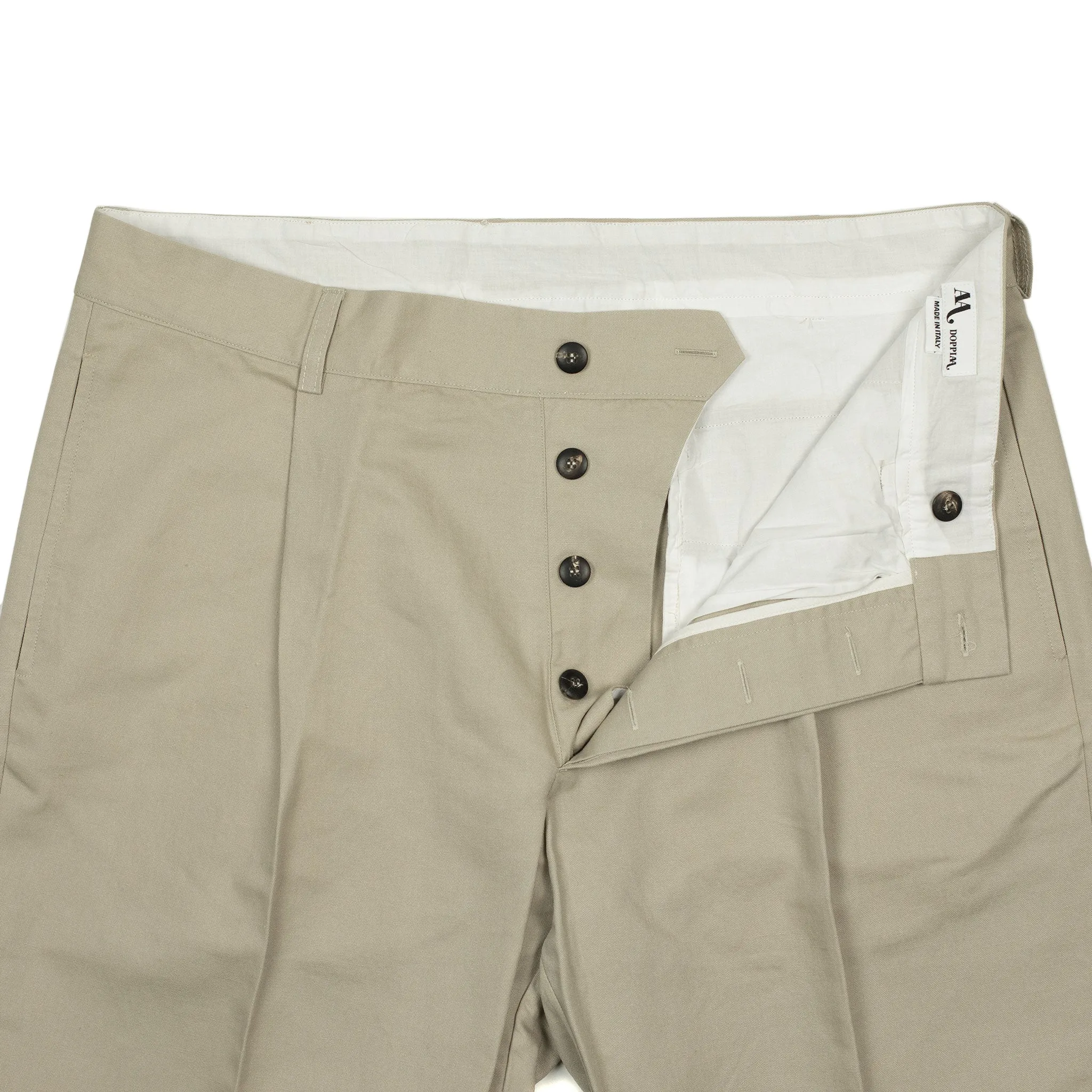 AAntioco pleated trousers in sand linen and cotton