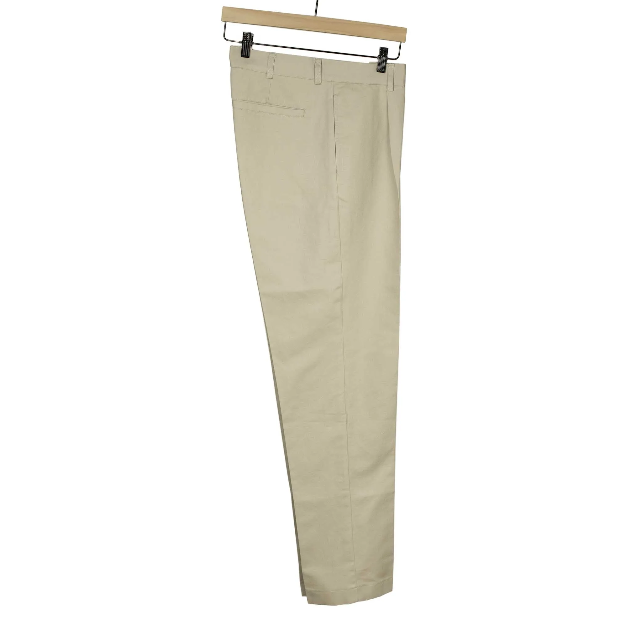 AAntioco pleated trousers in sand linen and cotton