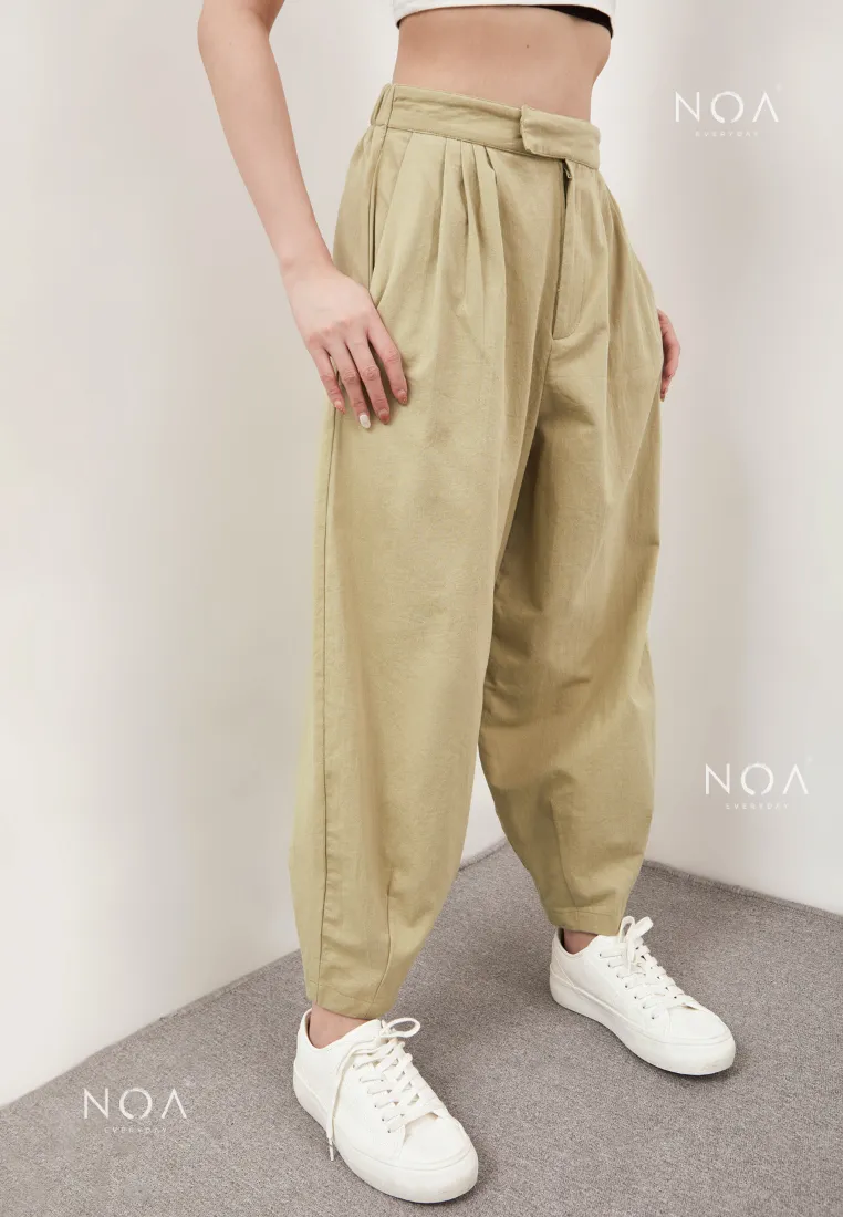 AERI Linen Basic Ankle Pants - Light Green