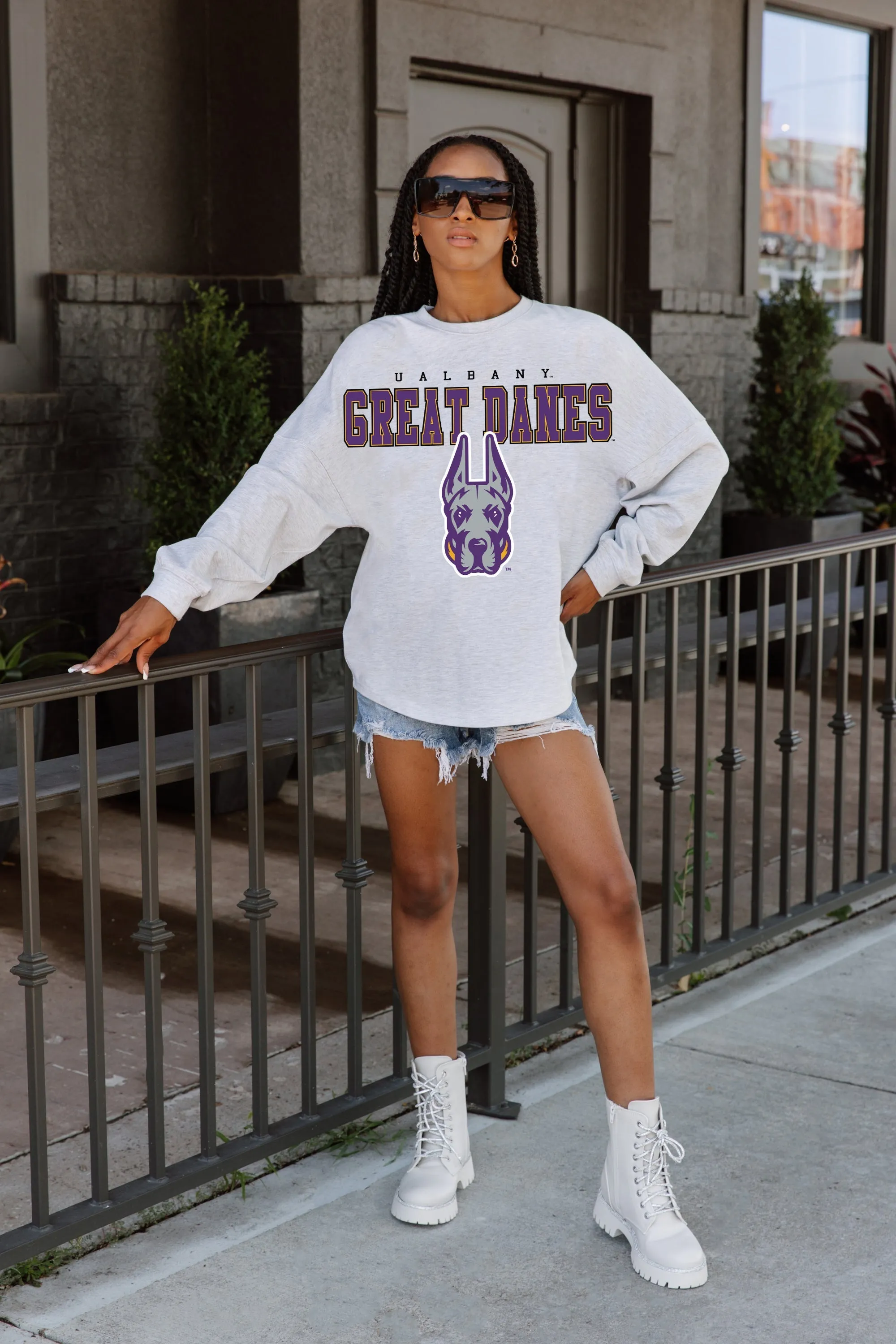 ALBANY GREAT DANES BIG GOALS DROP SHOULDER LONG SLEEVE PULLOVER