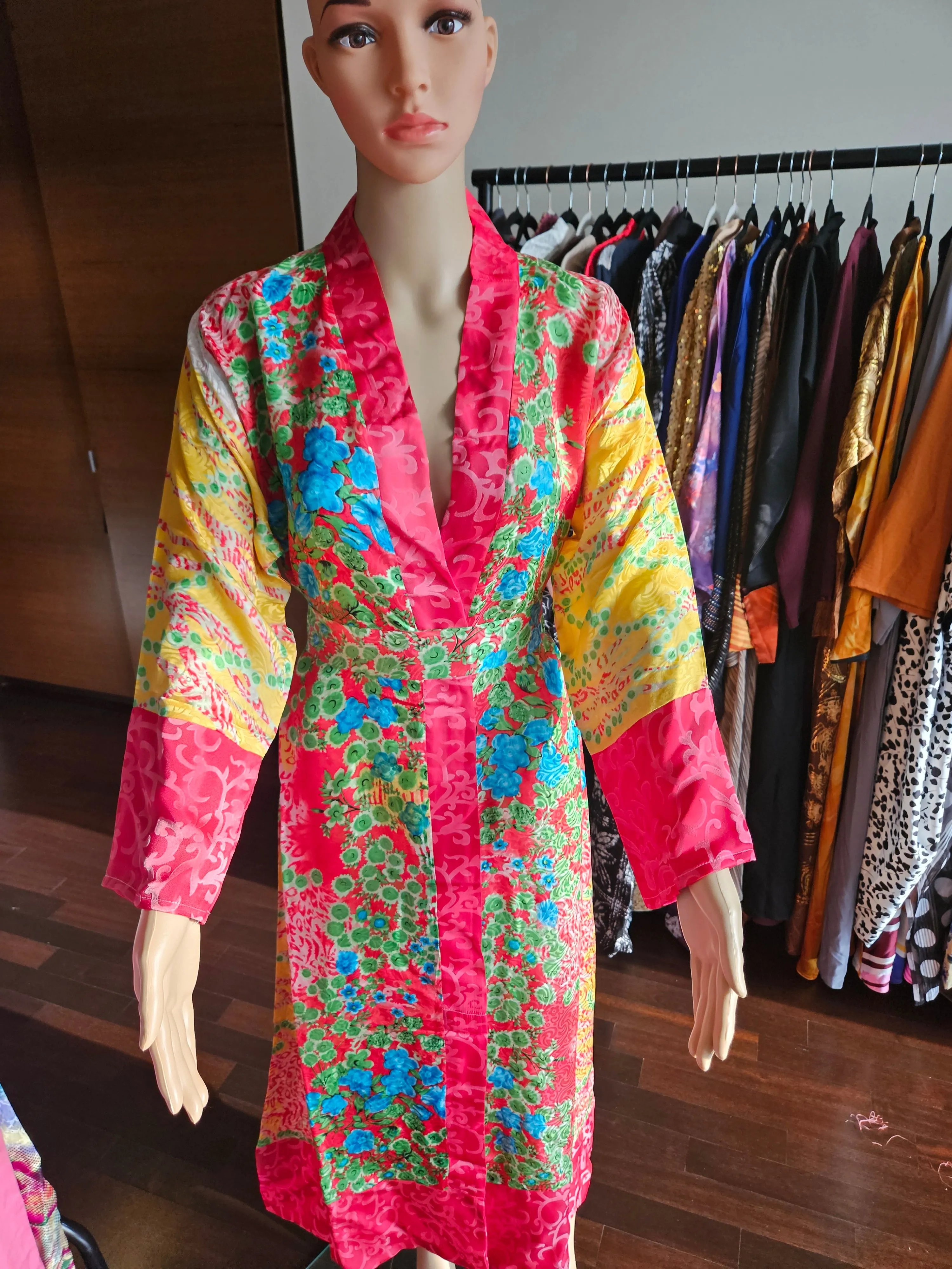 Alina silk kimono robe