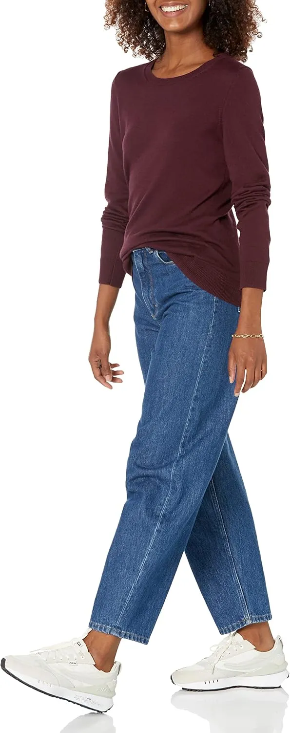 Amazon Essentials Women's Long-Sleeve Lightweight Crewneck Sweater (Available in Plus Size)