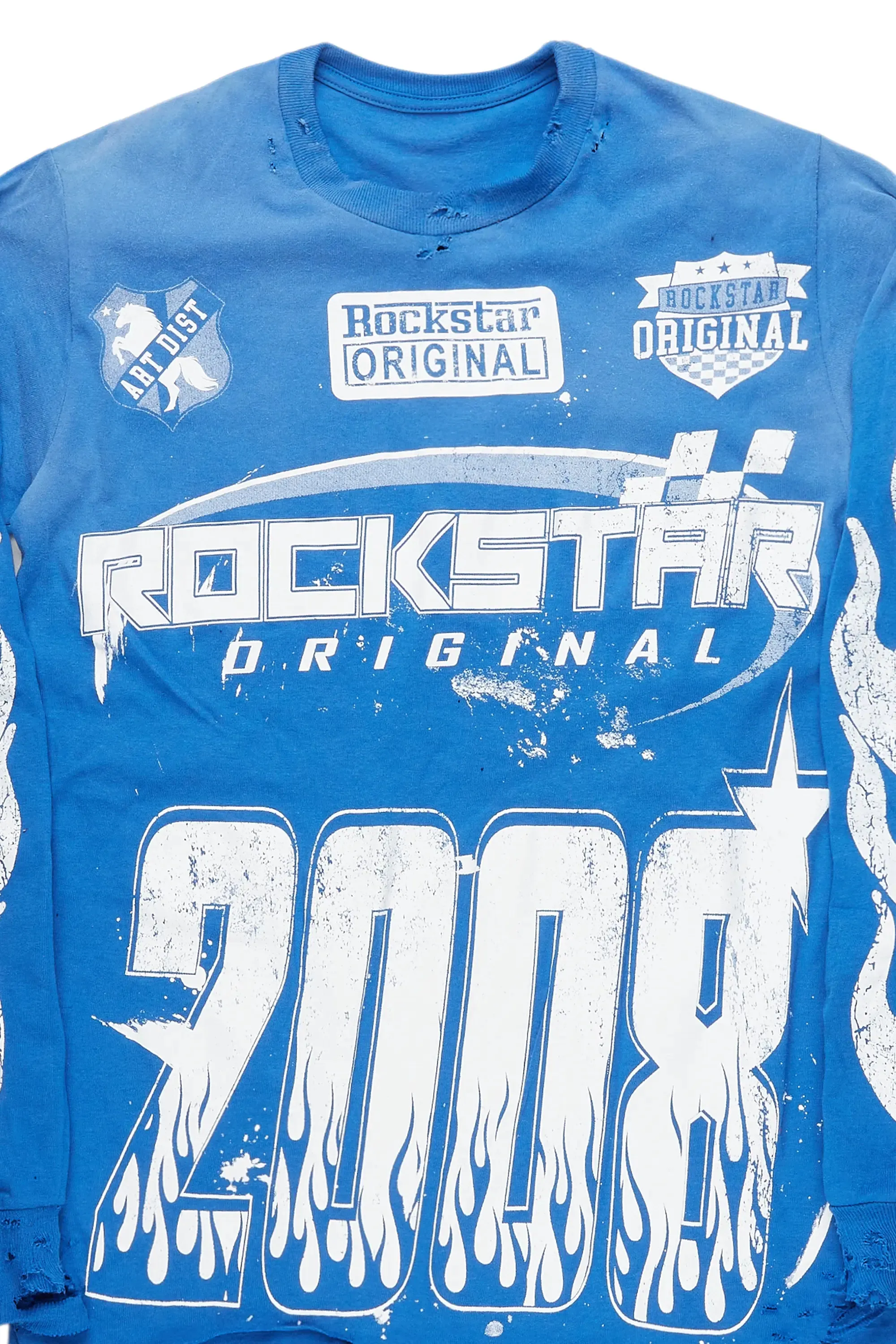 Amos Royal Blue Long Sleeve Graphic T-Shirt