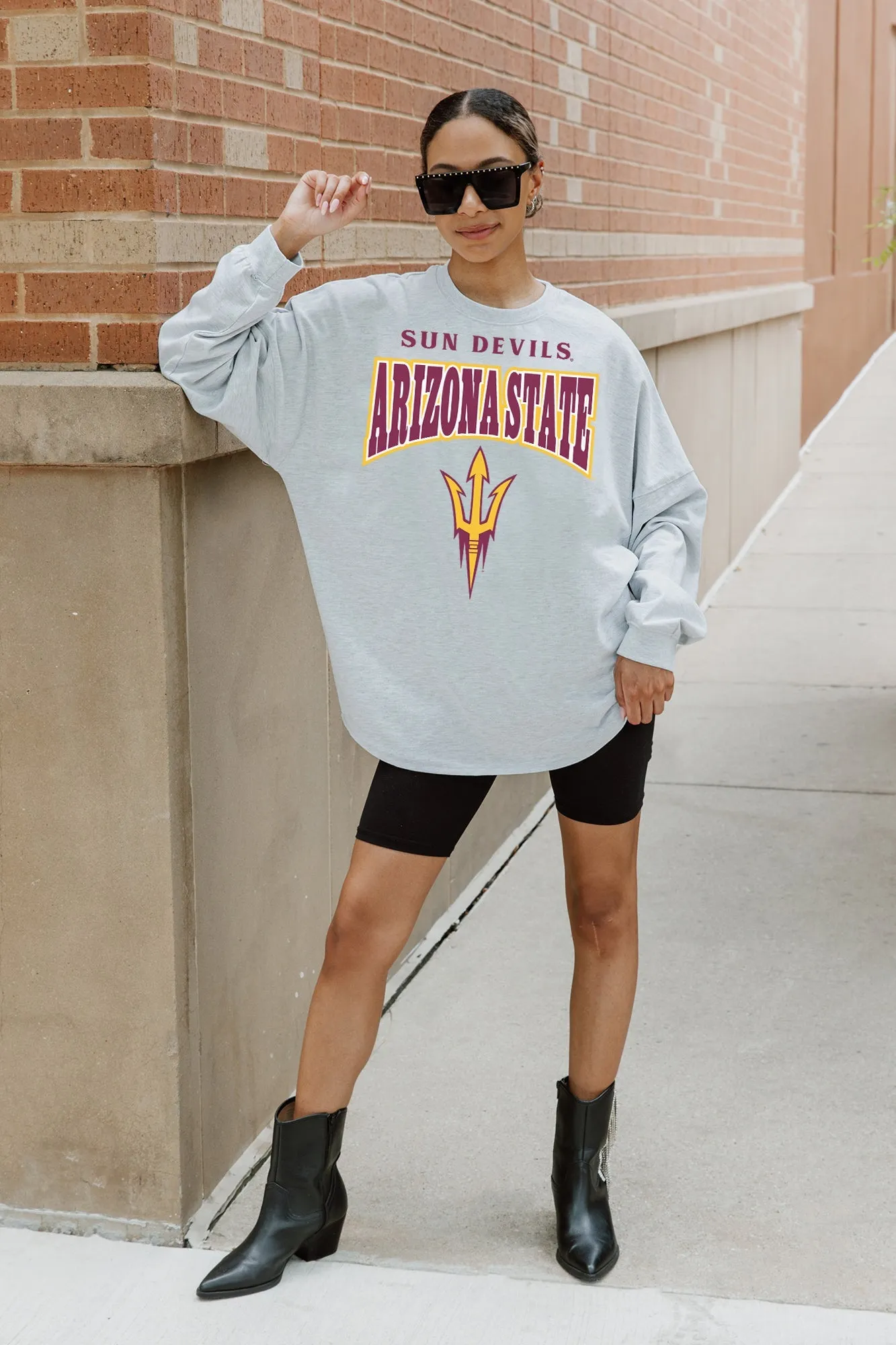 ARIZONA STATE SUN DEVILS FIGHTING SPIRIT DROP SHOULDER LONG SLEEVE PULLOVER