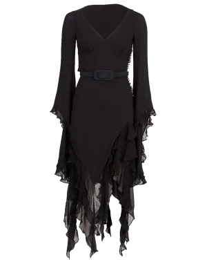 Bias Ruffle Dress