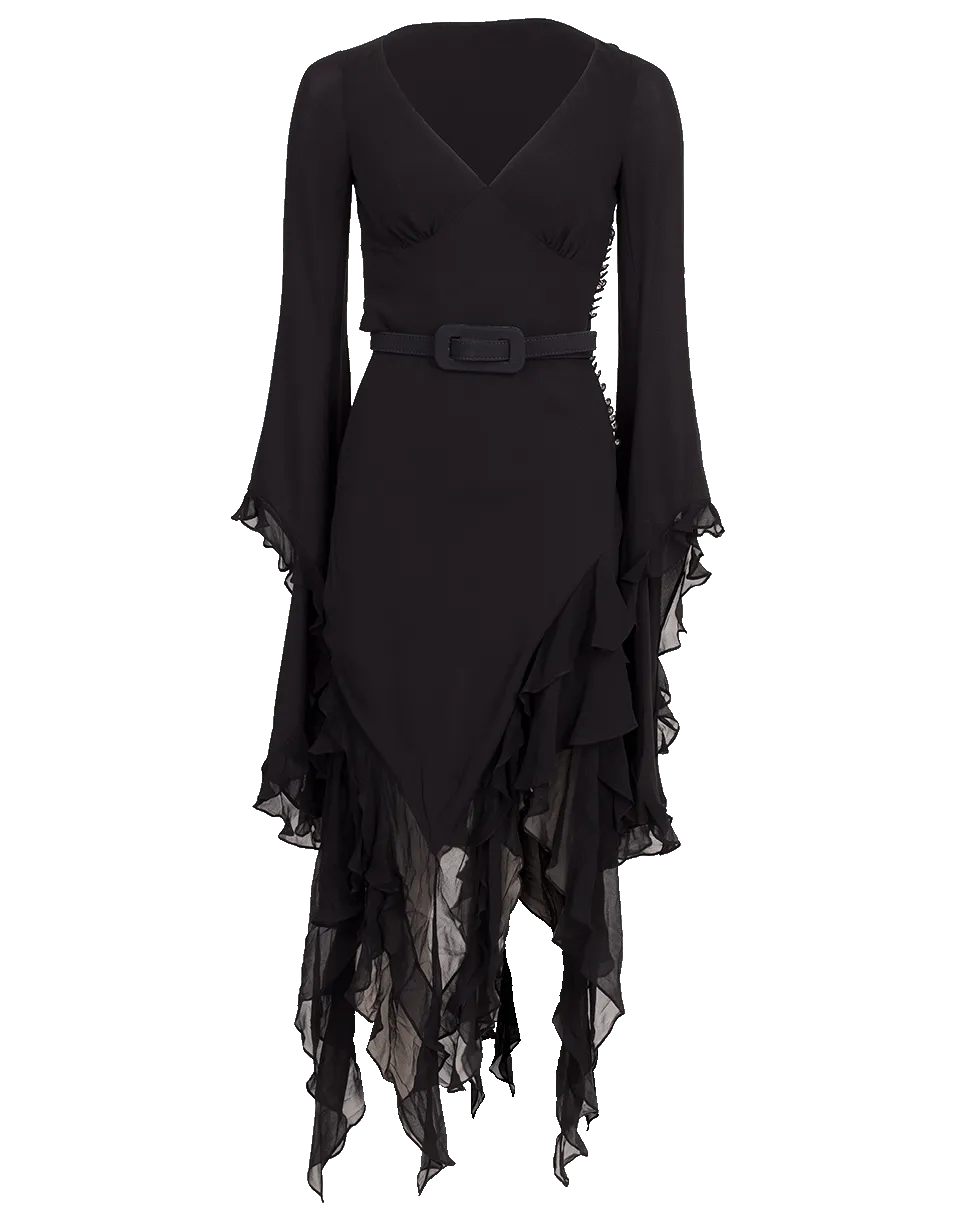 Bias Ruffle Dress