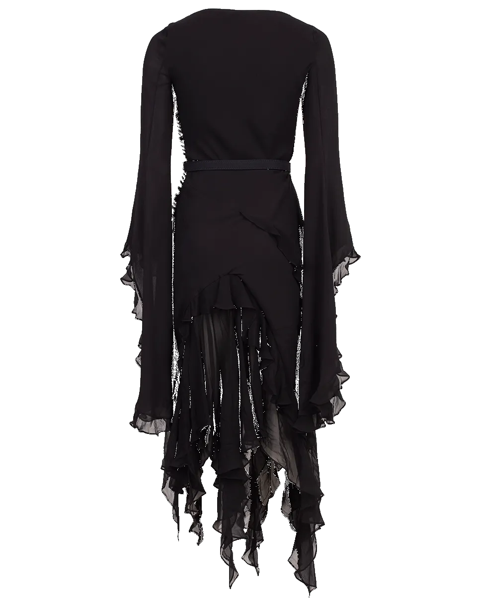 Bias Ruffle Dress