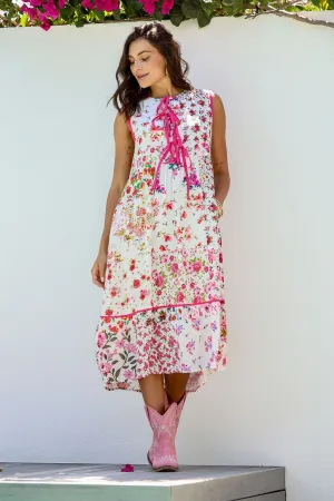 Botanical Sleeveless Midi Dress - Kensington Gardens