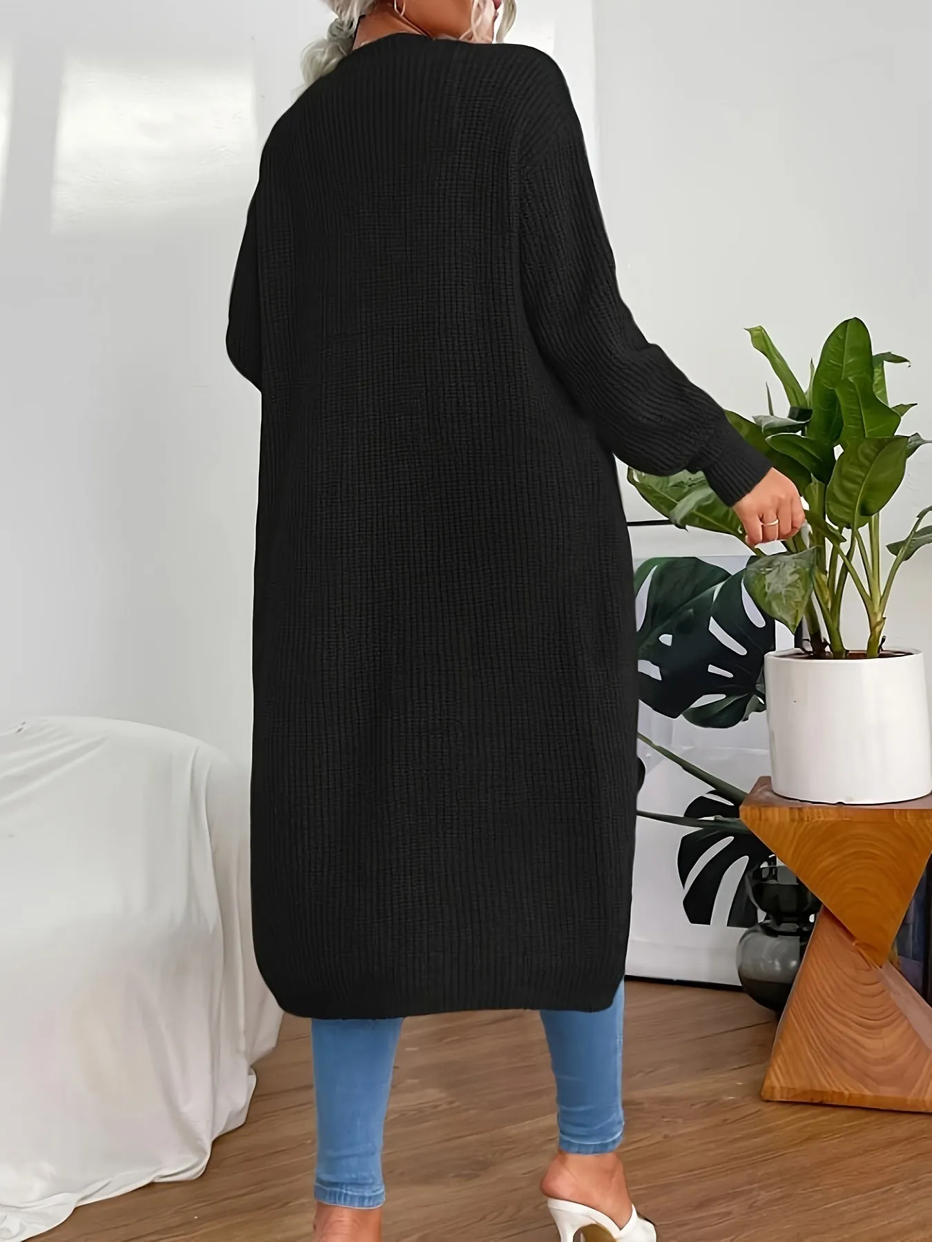 Casual Drop Shoulder Wool Duster Cardigan for Women | Perfect for Casual Days