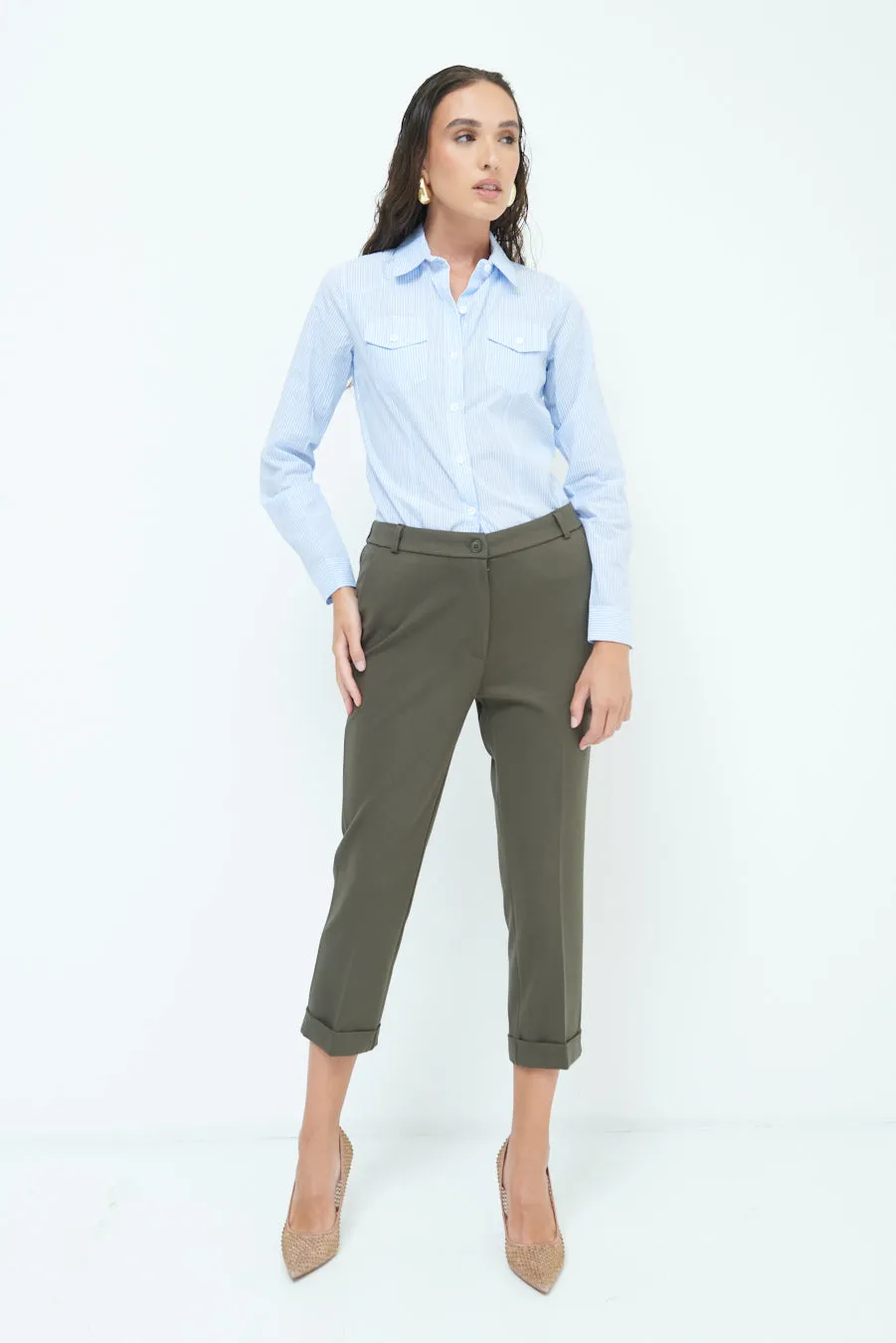 Cropped pleated pants wholesale