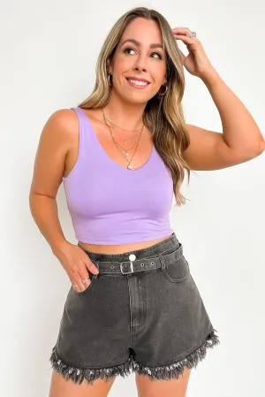 Dyanna Belted Raw Hem Denim Shorts - FINAL SALE