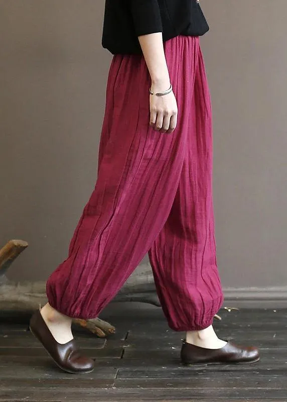 Elegant cotton clothes For Women Pakistani Casual Solid Color Pleated Harem Pants