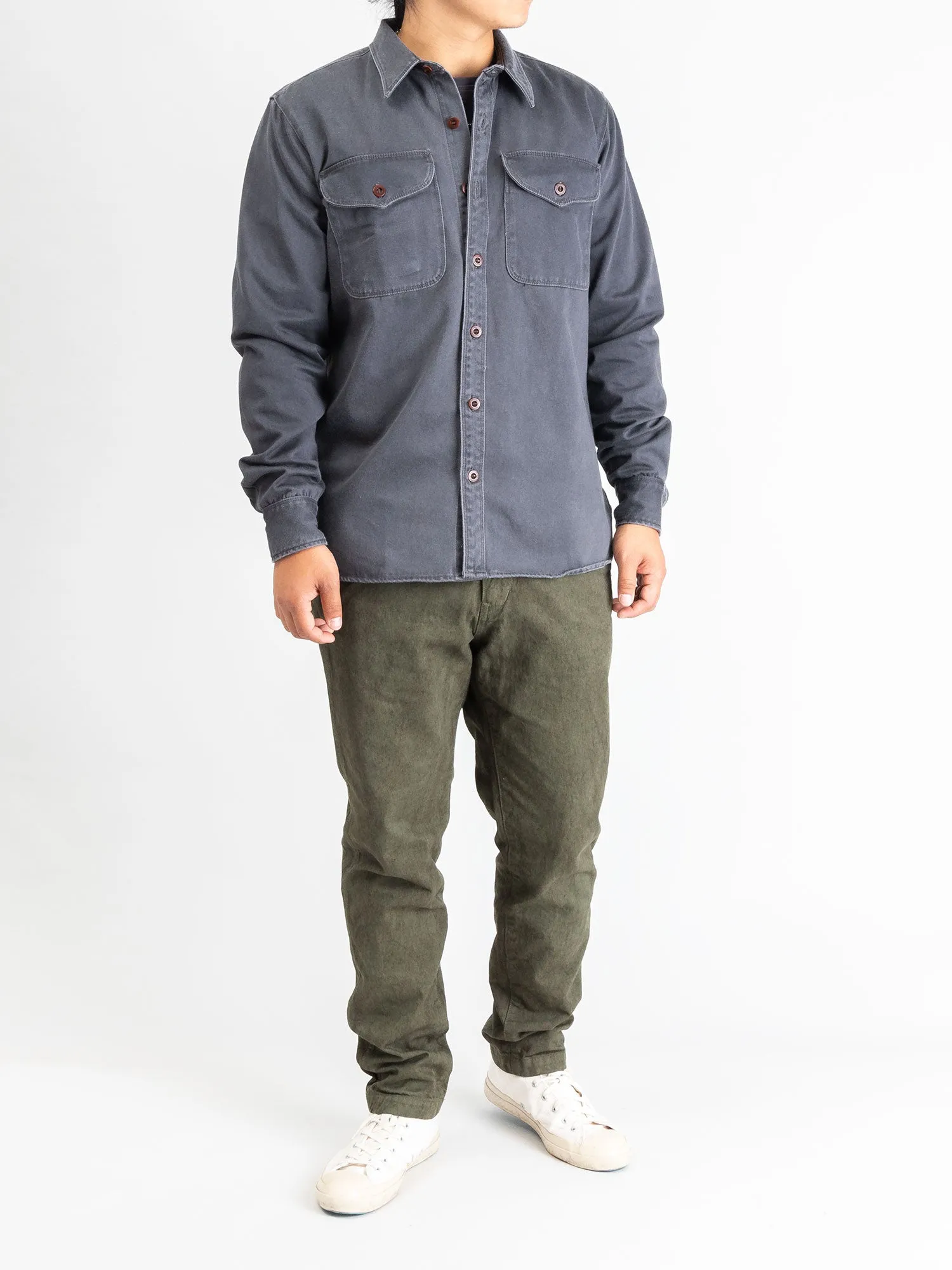 Garment Dyed Tapered Pants in Khaki