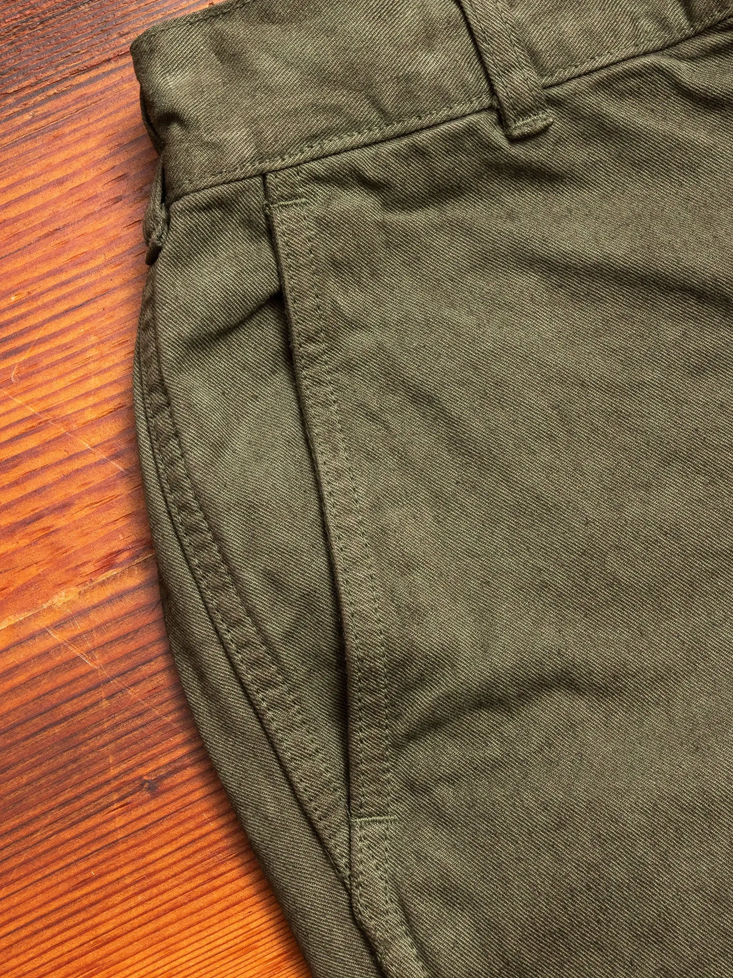 Garment Dyed Tapered Pants in Khaki