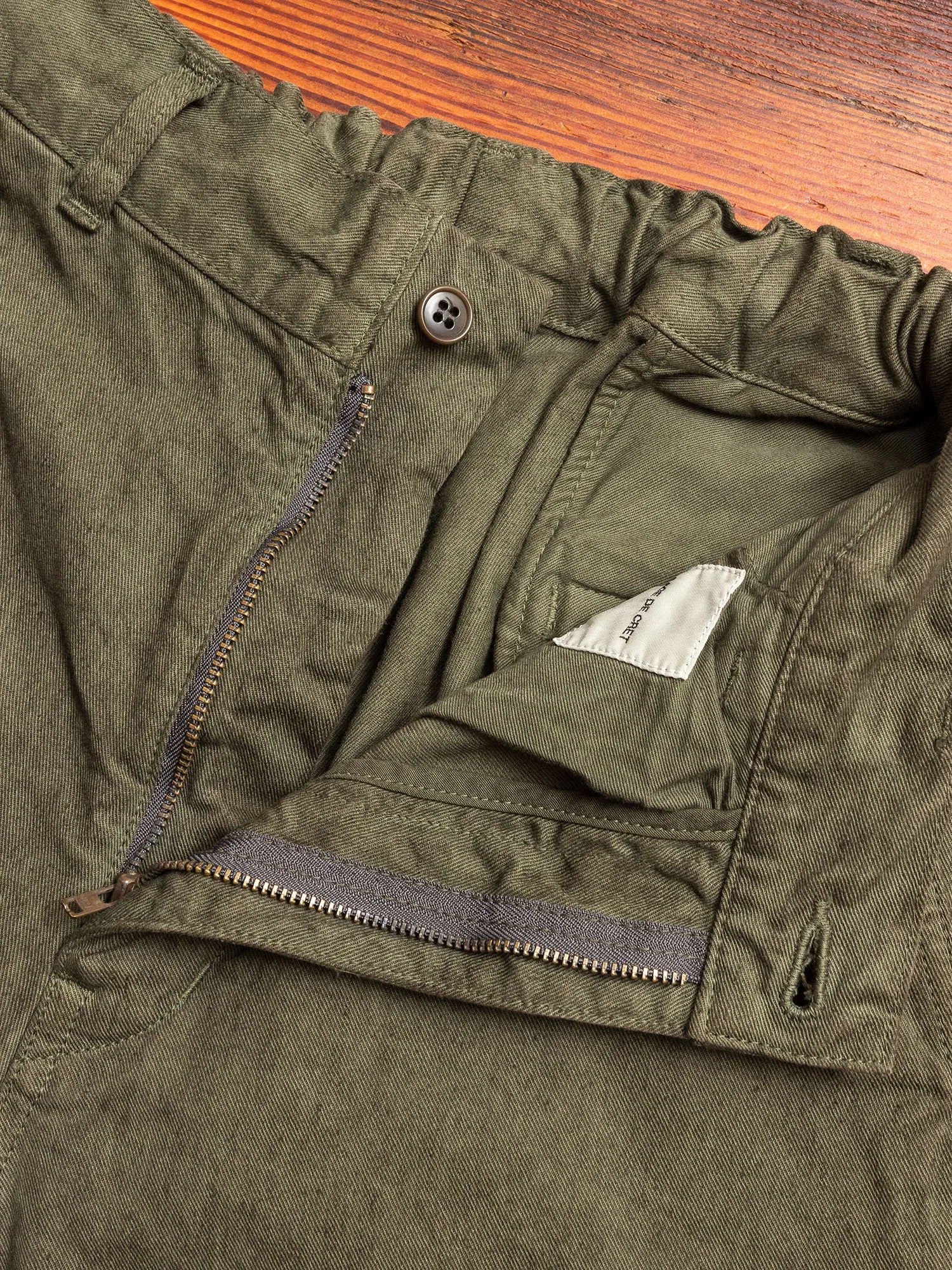 Garment Dyed Tapered Pants in Khaki