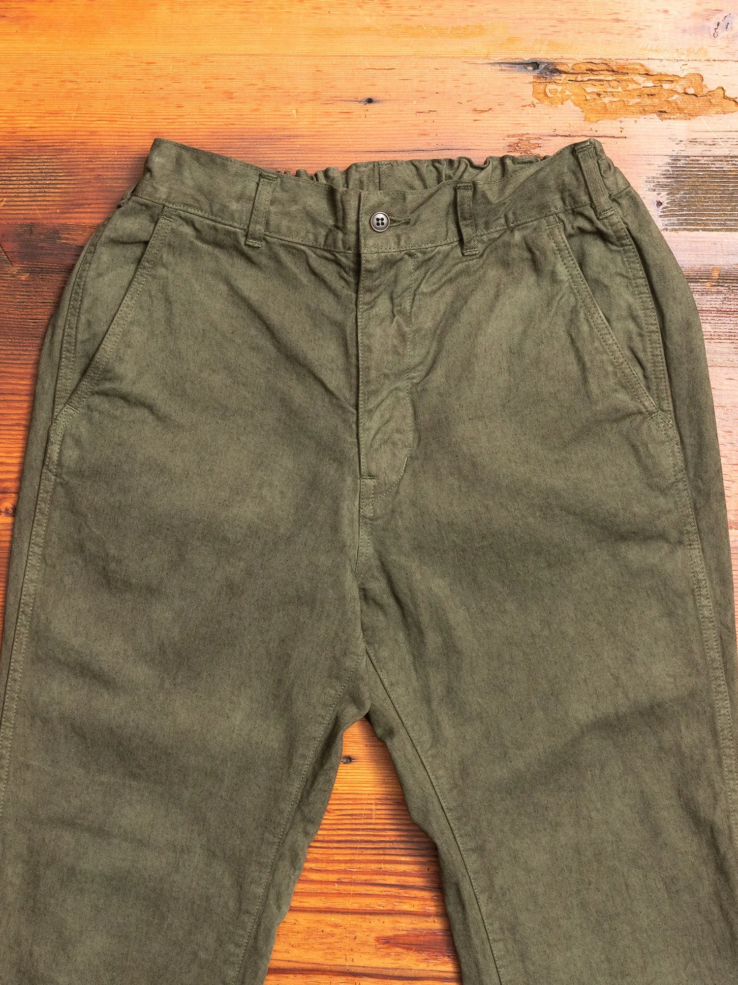 Garment Dyed Tapered Pants in Khaki