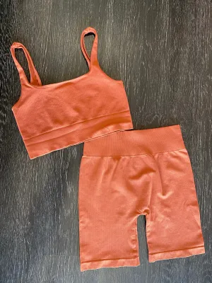 Gemma Biker Shorts-Rust