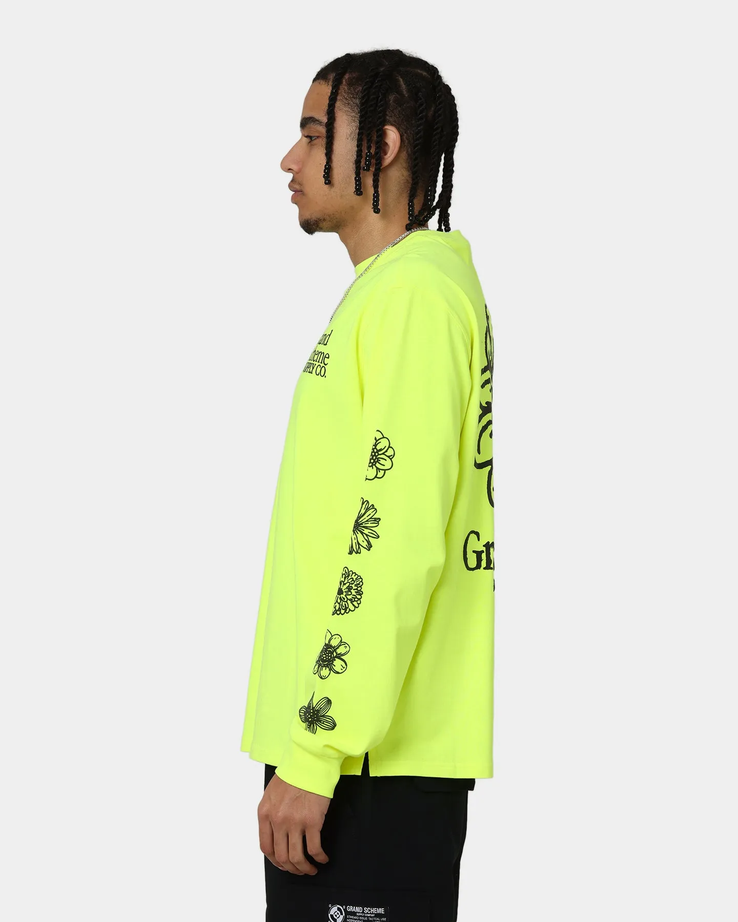 Grand Scheme Always Good Long Sleeve T-Shirt Fluro Yellow