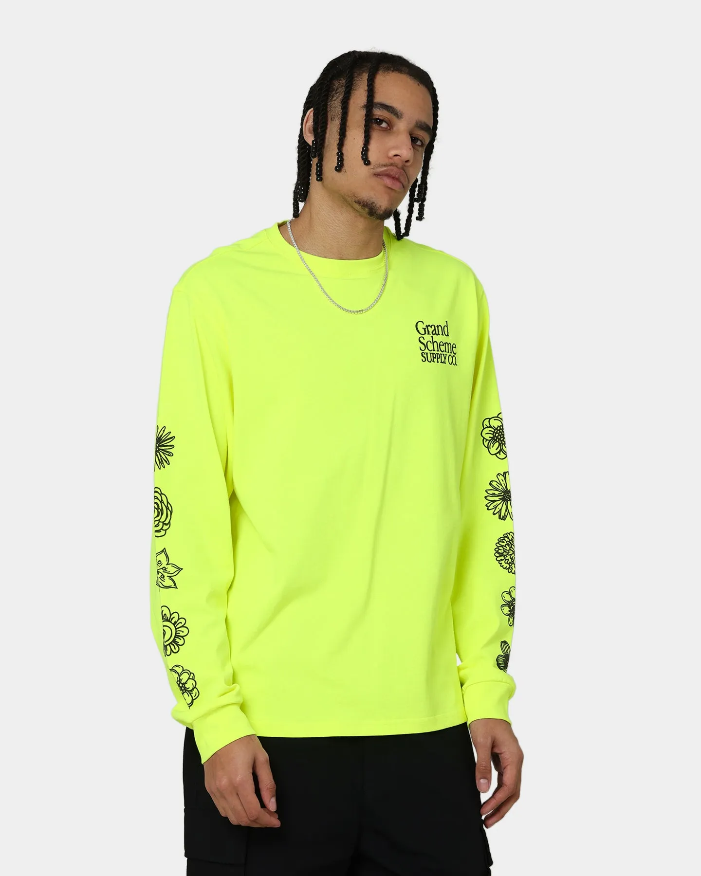 Grand Scheme Always Good Long Sleeve T-Shirt Fluro Yellow
