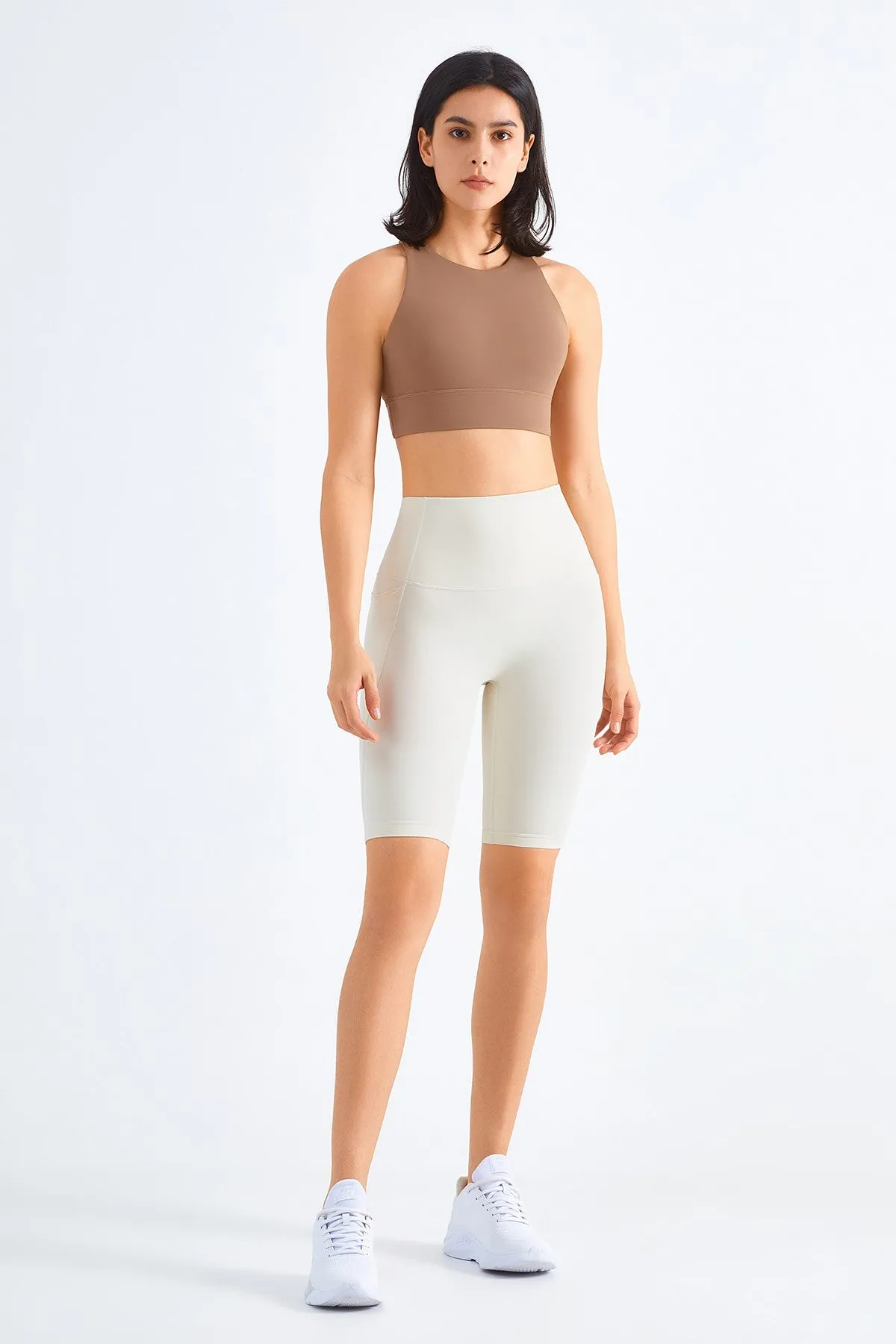 High-Rise Biker Shorts with Pockets