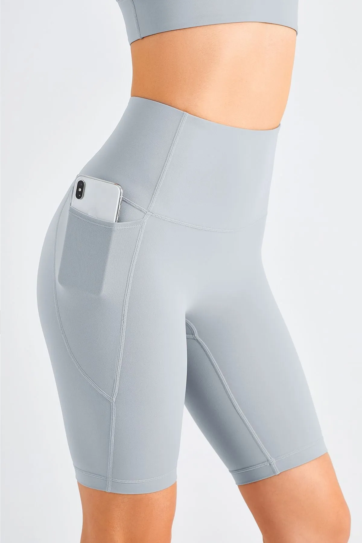 High-Rise Biker Shorts with Pockets