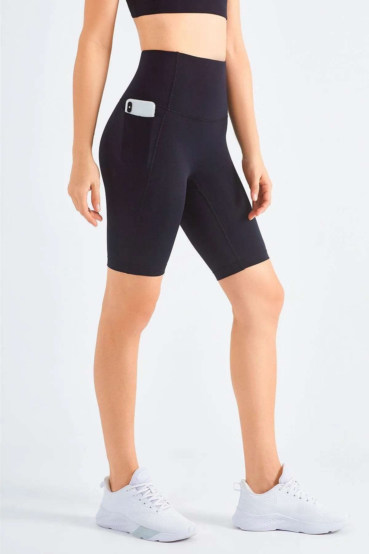 High-Rise Biker Shorts with Pockets