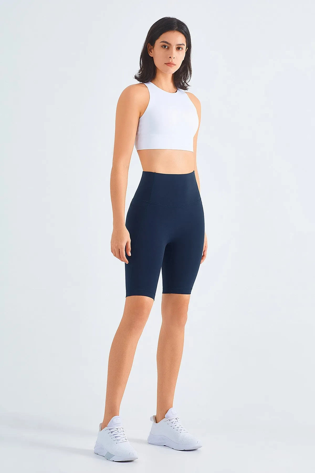 High-Rise Biker Shorts with Pockets