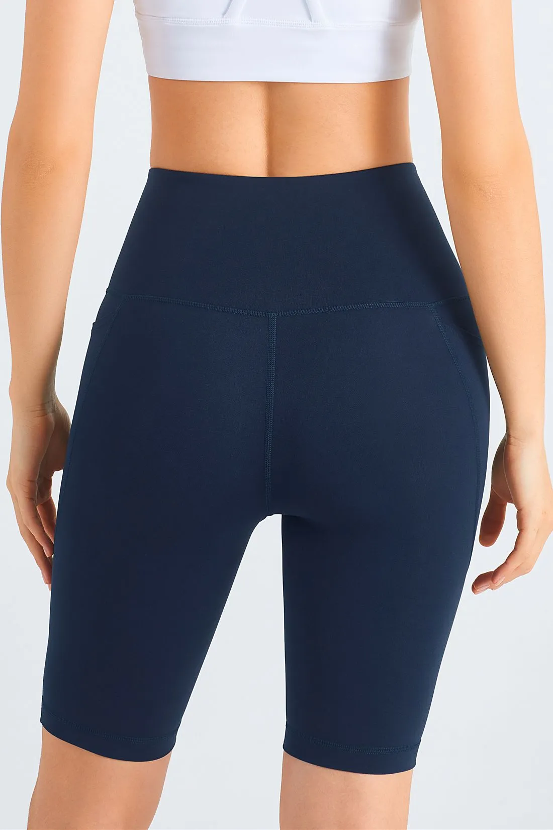 High-Rise Biker Shorts with Pockets