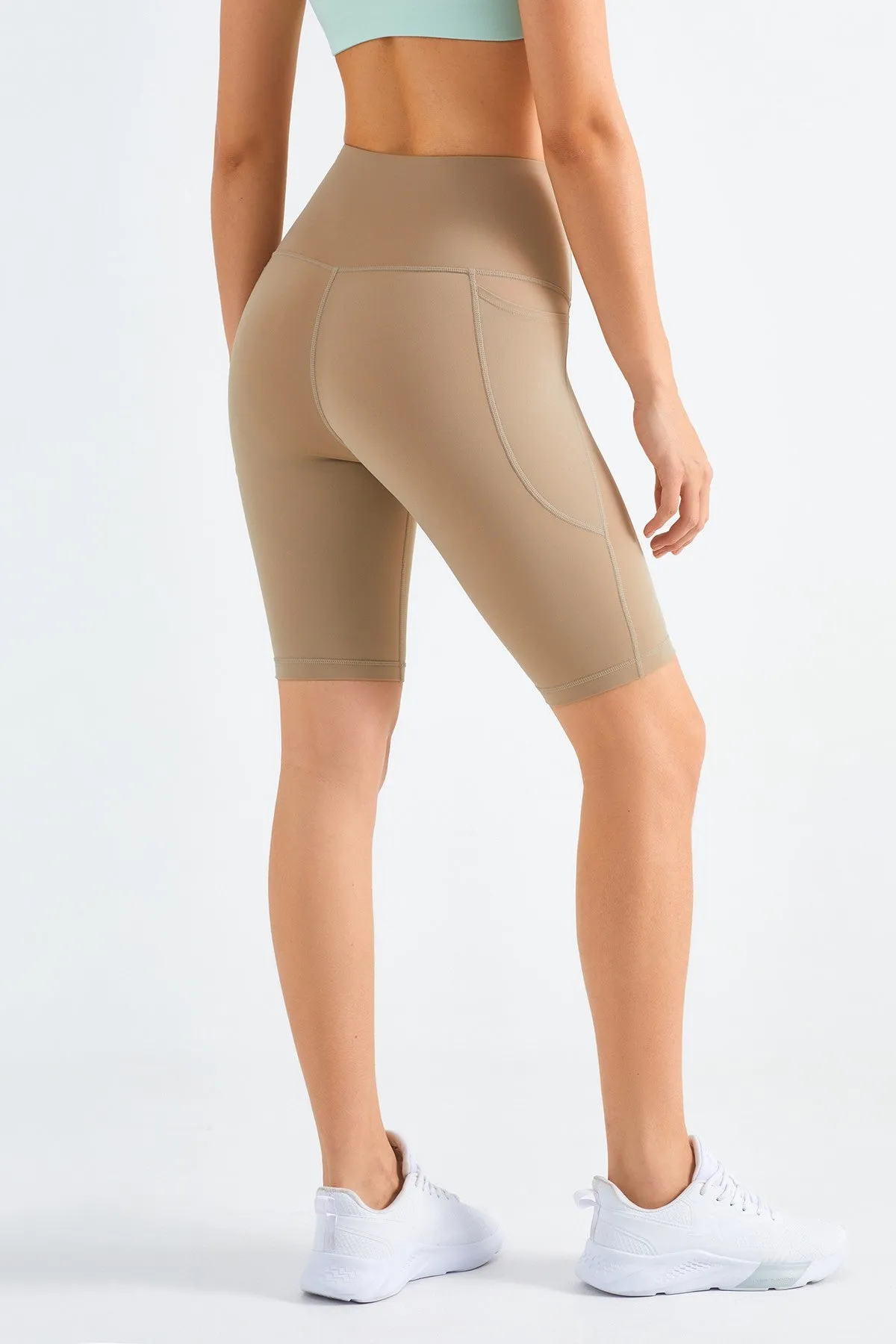 High-Rise Biker Shorts with Pockets