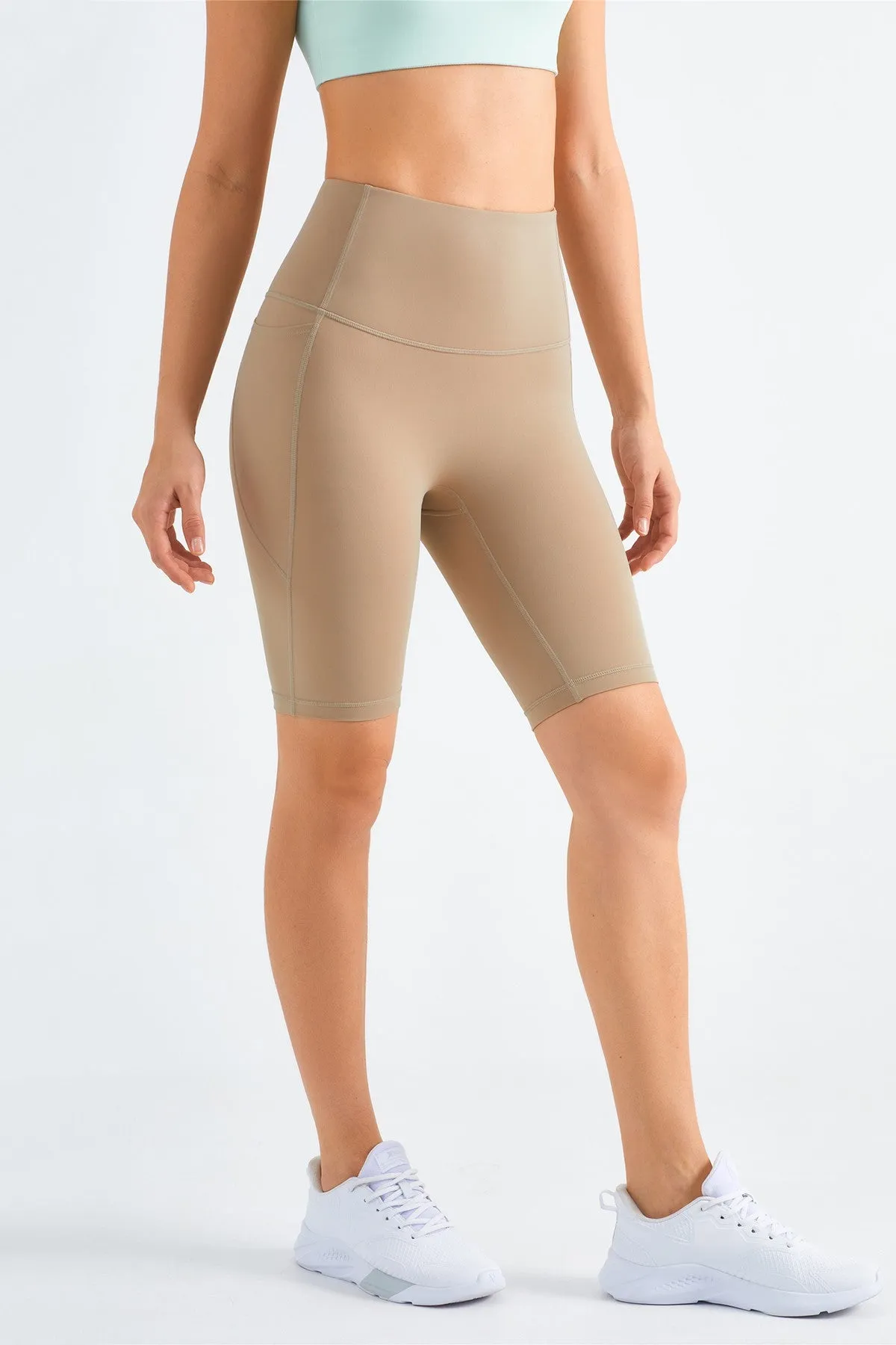 High-Rise Biker Shorts with Pockets