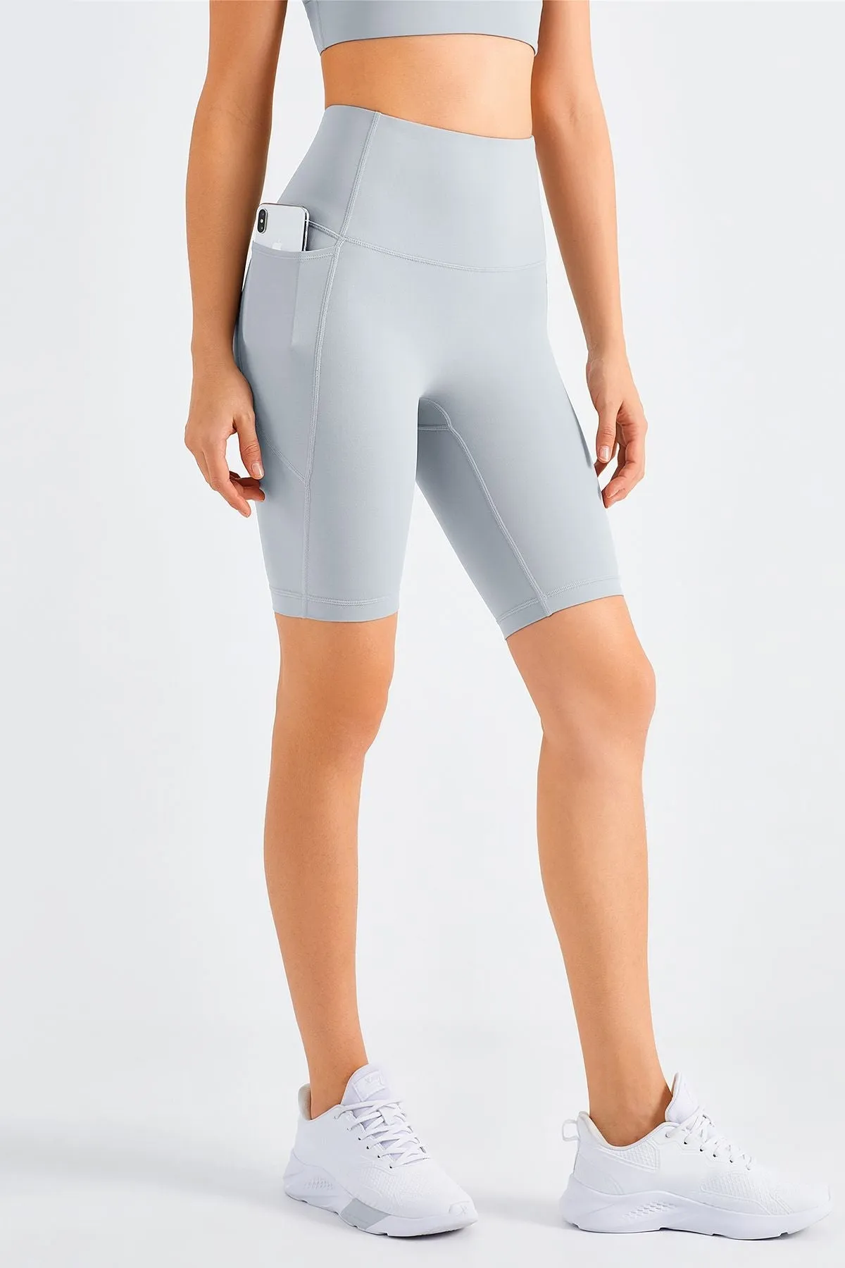 High-Rise Biker Shorts with Pockets