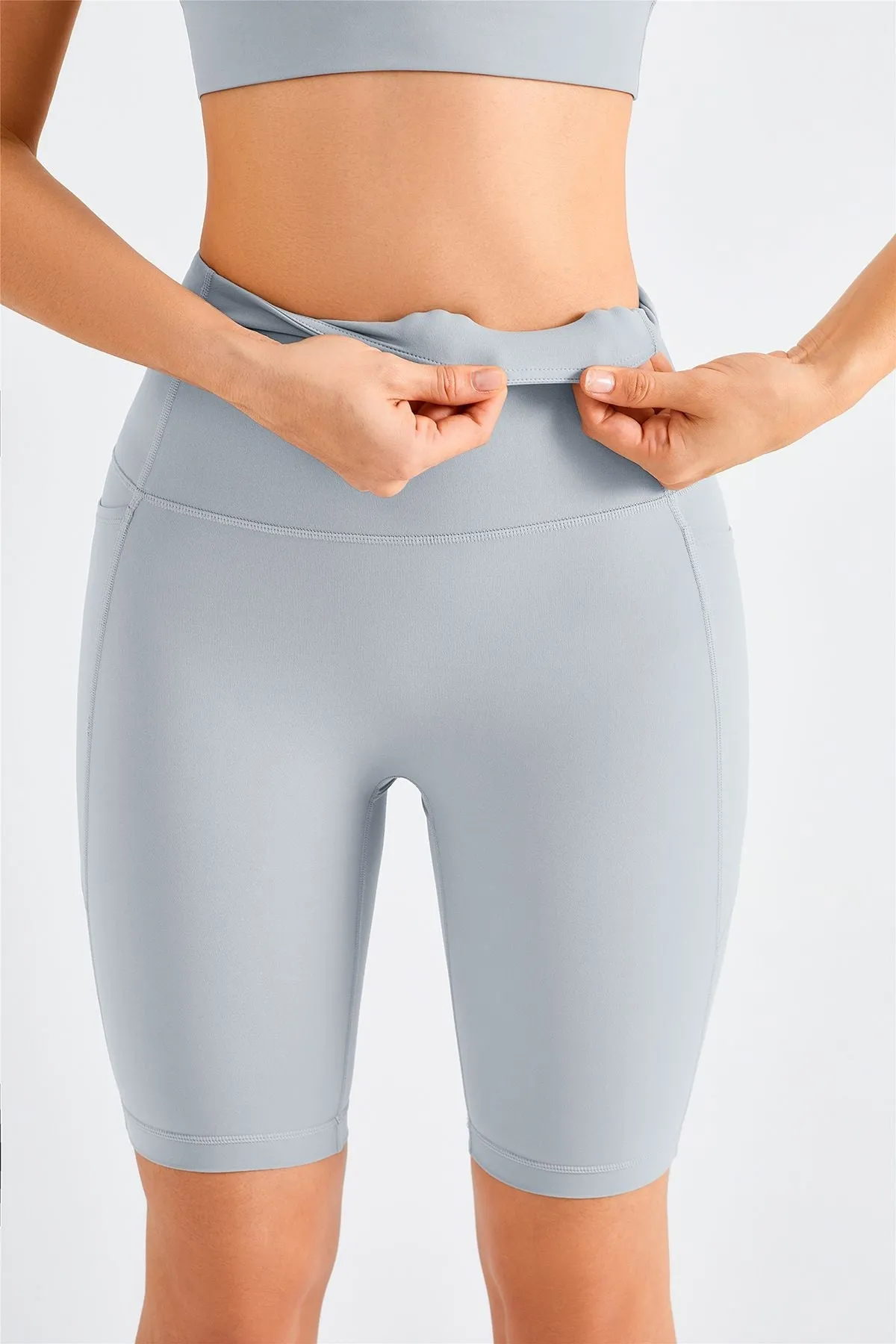 High-Rise Biker Shorts with Pockets
