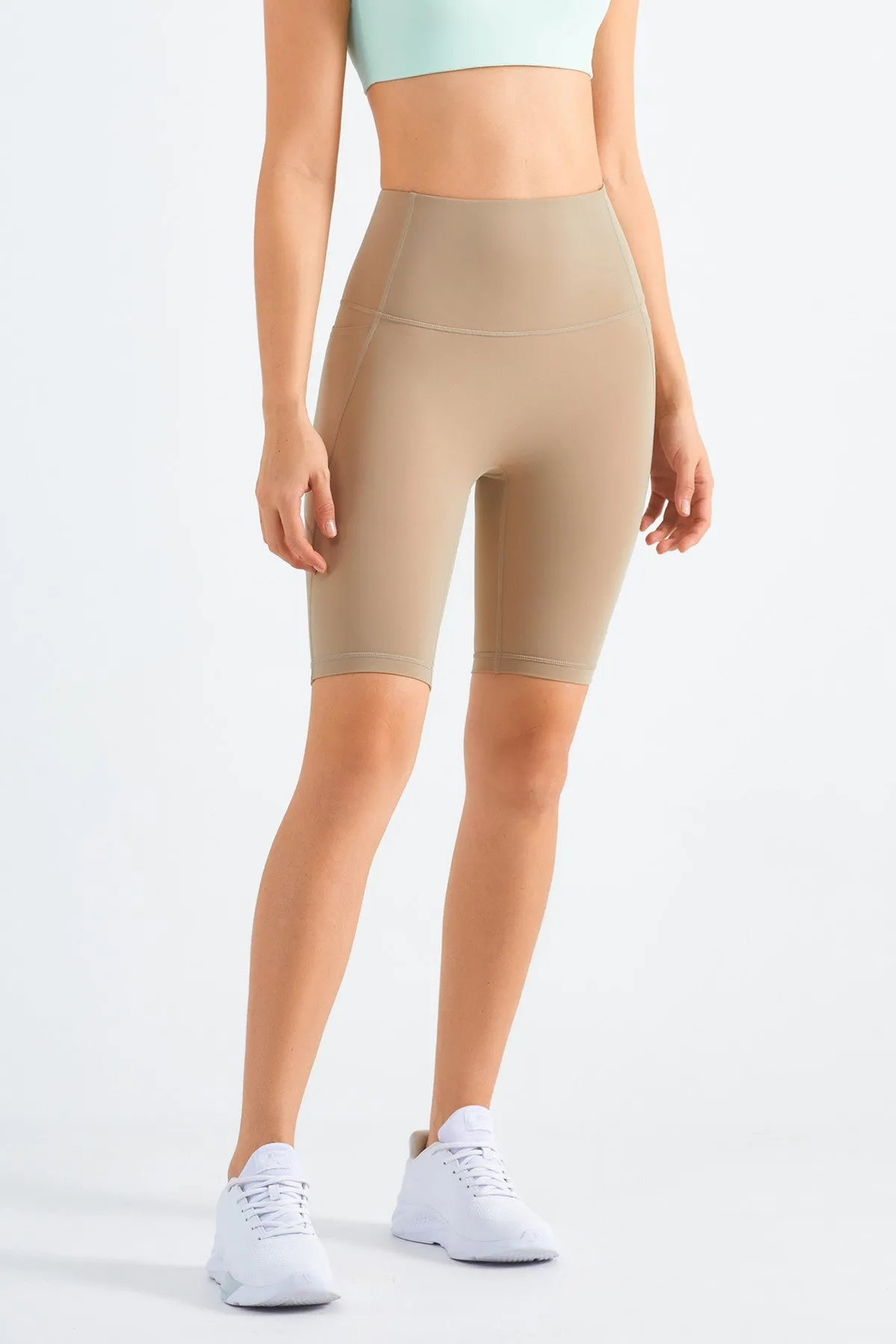 High-Rise Biker Shorts with Pockets