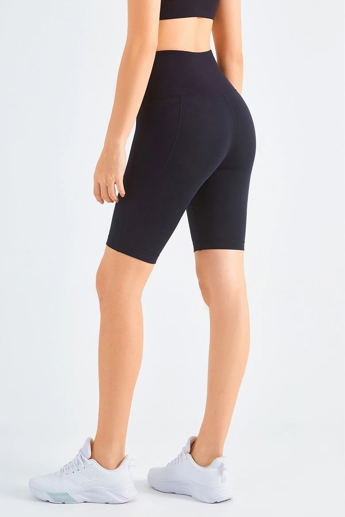 High-Rise Biker Shorts with Pockets