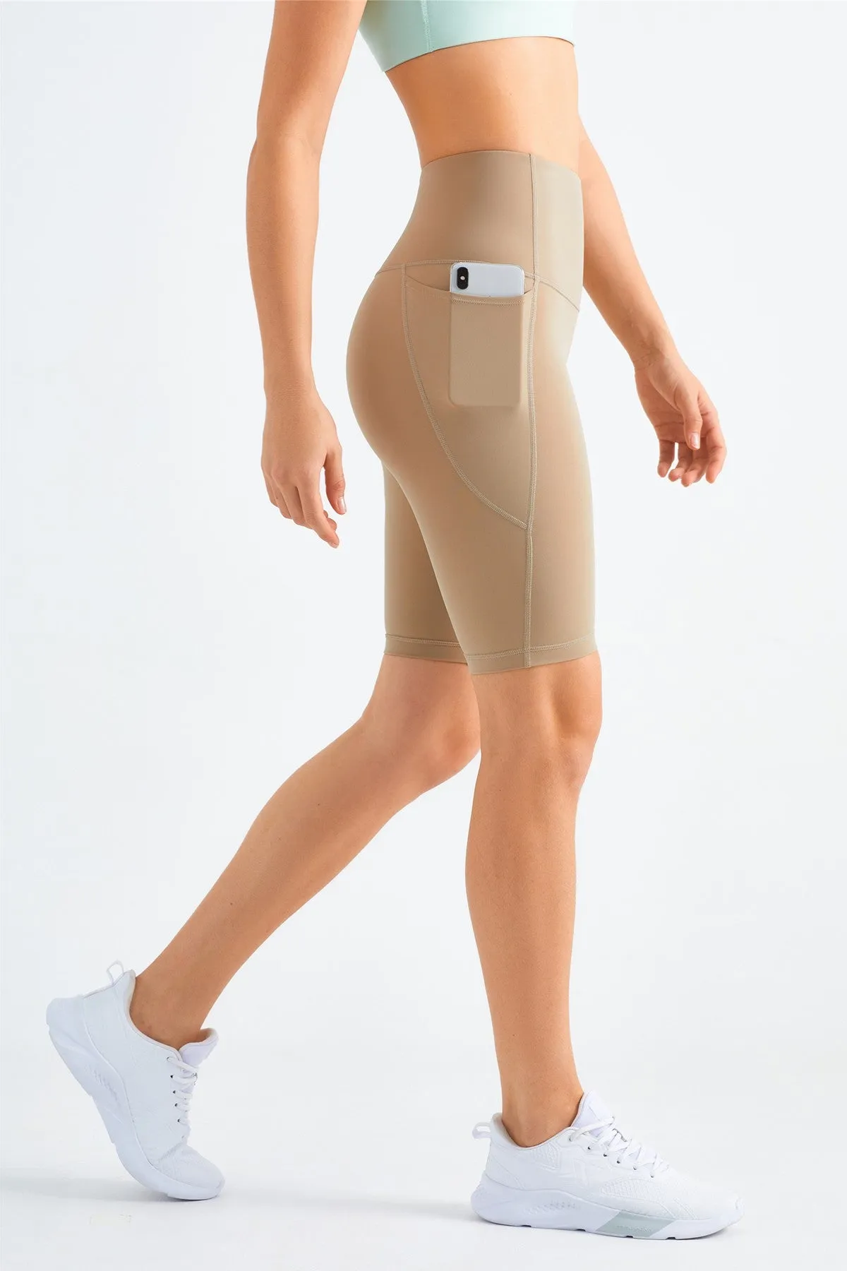 High-Rise Biker Shorts with Pockets