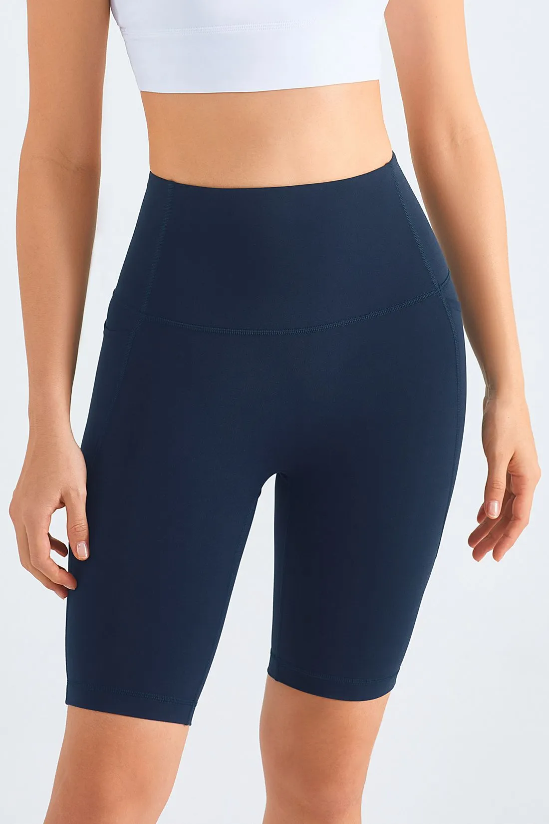 High-Rise Biker Shorts with Pockets