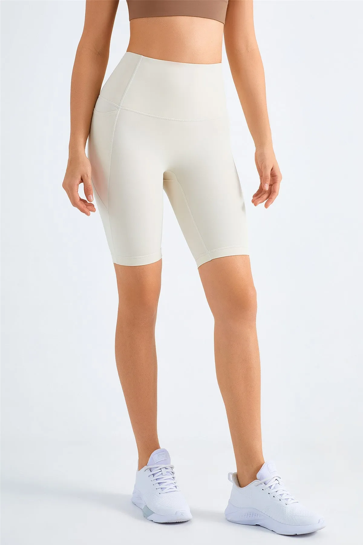 High-Rise Biker Shorts with Pockets