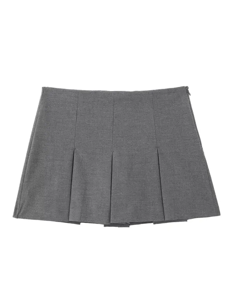 High Waist Wide Pleats Shorts Skirts