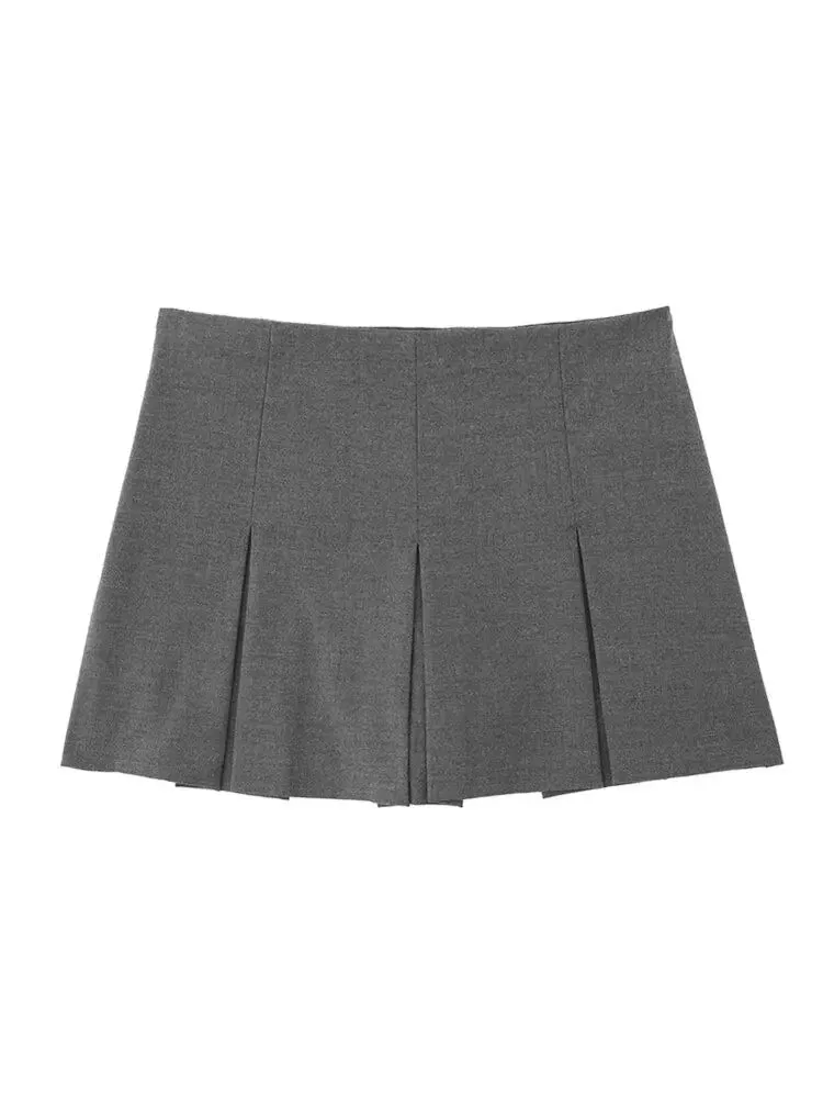 High Waist Wide Pleats Shorts Skirts