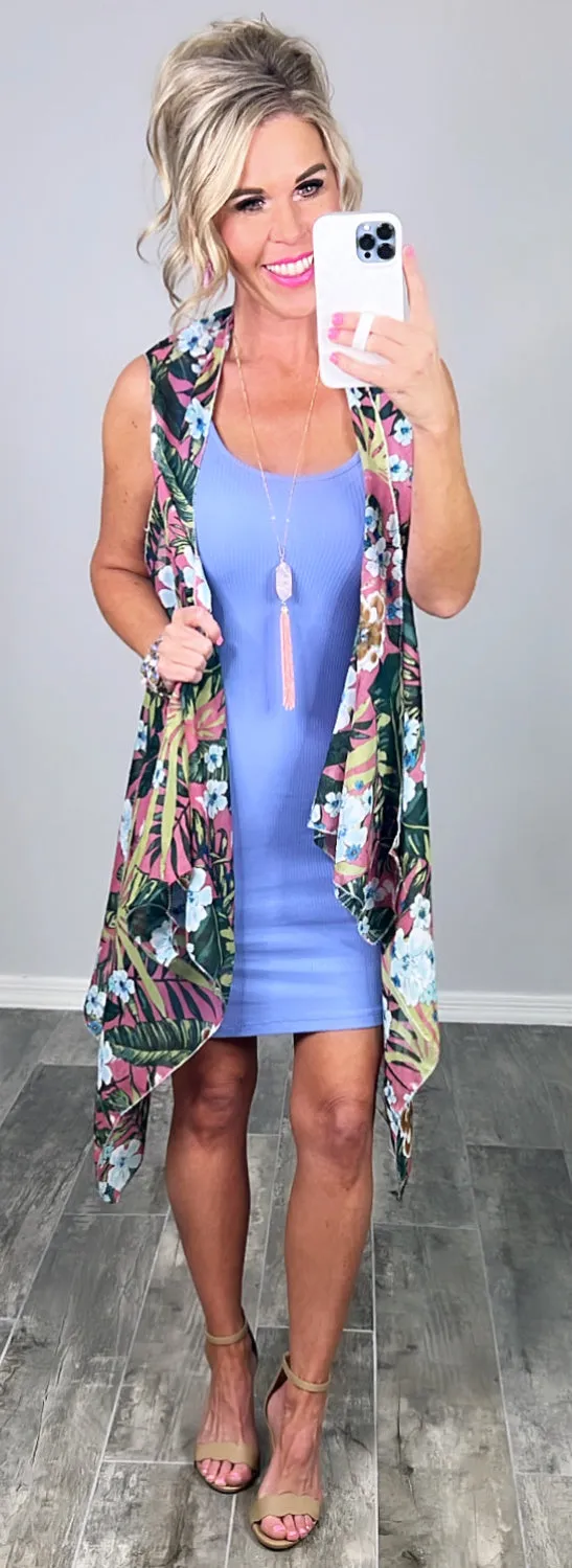 In The Palms Kimono - Pink
