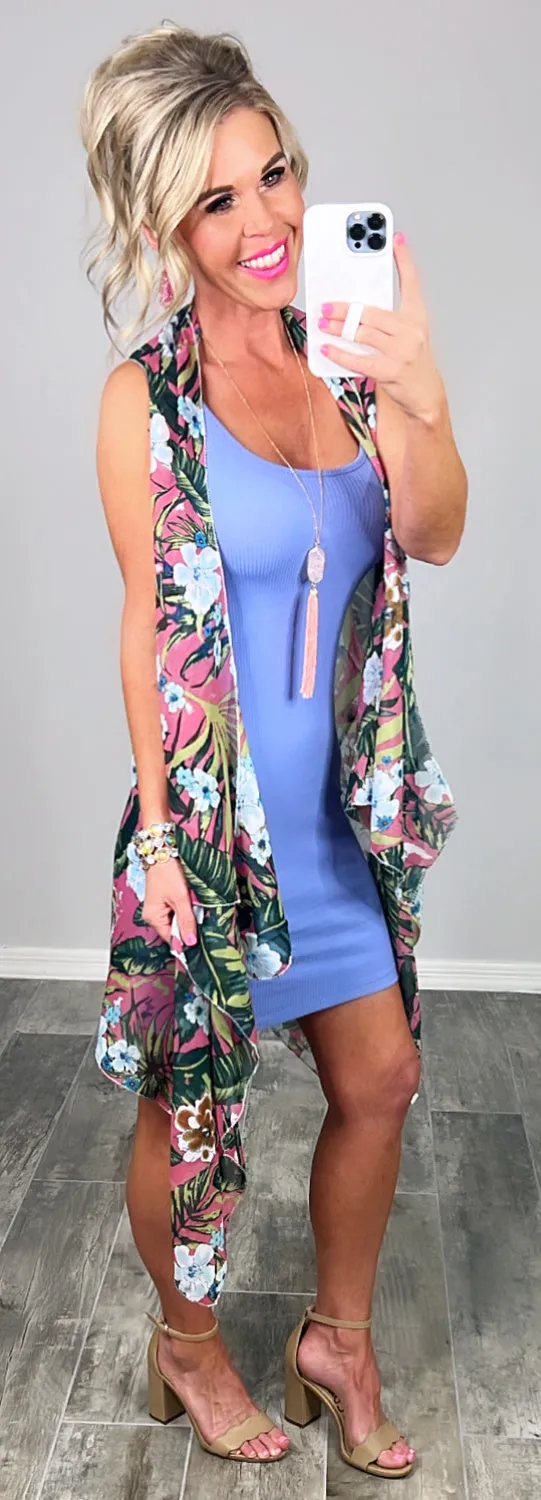 In The Palms Kimono - Pink