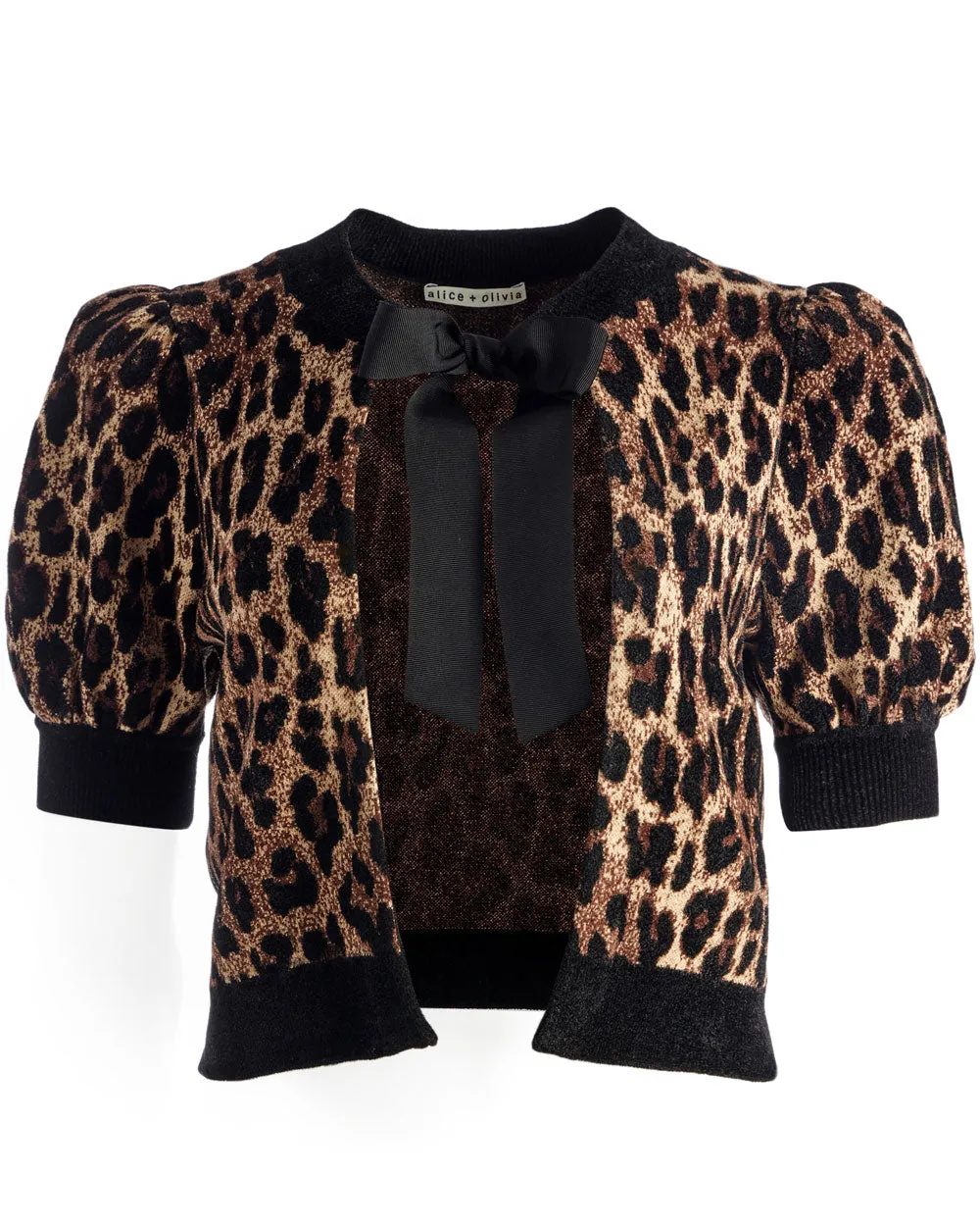 Leopard Kitty Tie Front Cardigan