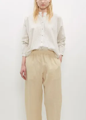 Light Cotton Vichy Band Collar Shirt