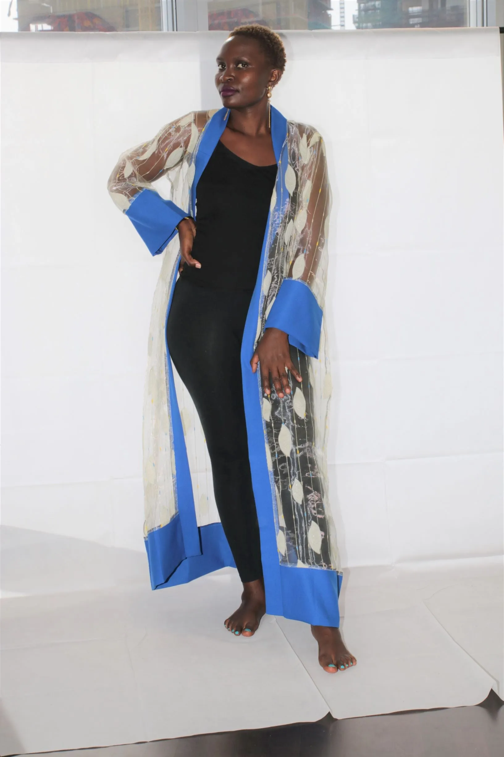 Lina sheer kimono robe