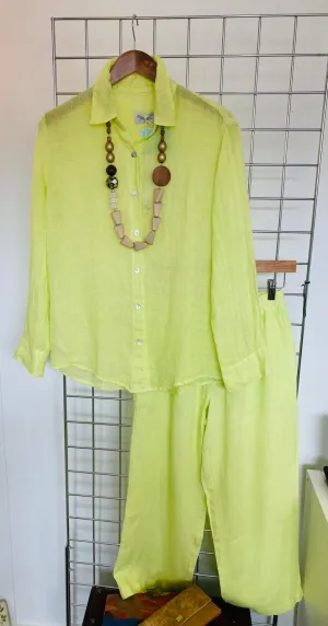 Linen wide leg pants