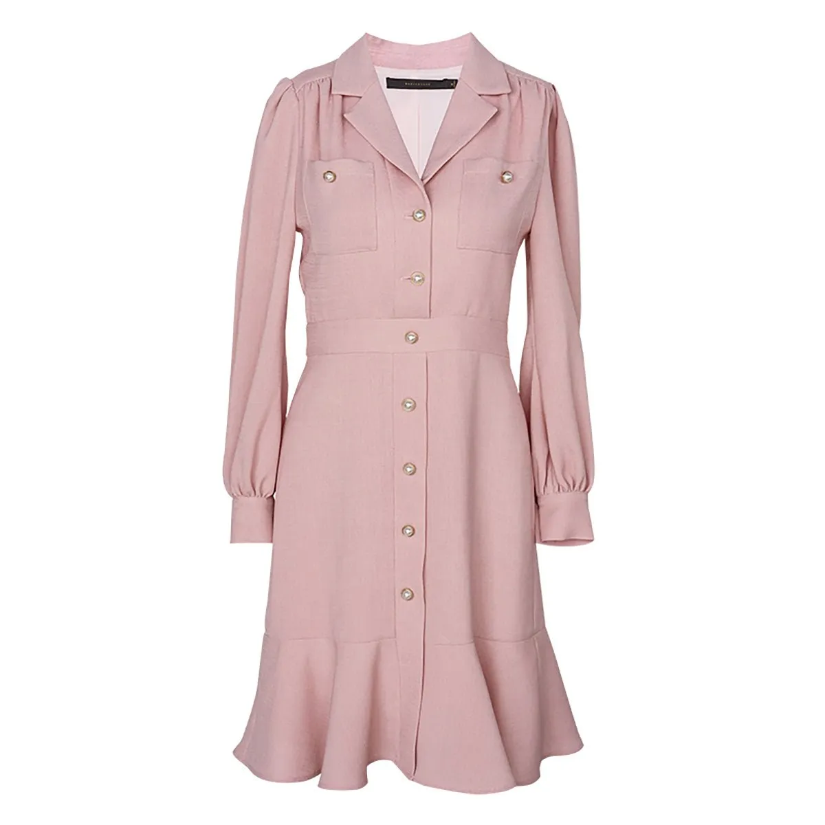 Pretty Pink Lapel Midi Dress